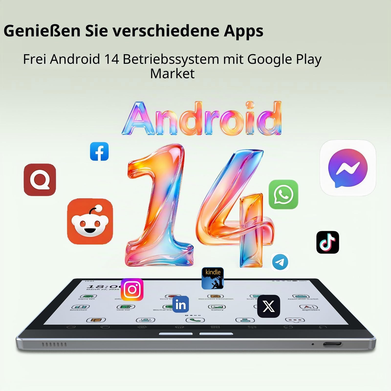 Bigme B751CS 7-Zoll-E-Paper-Tablet mit Kaleido 3-Display, E-Book-Reader, verbesserter Bildwiederholfrequenz und Android Open 14-System