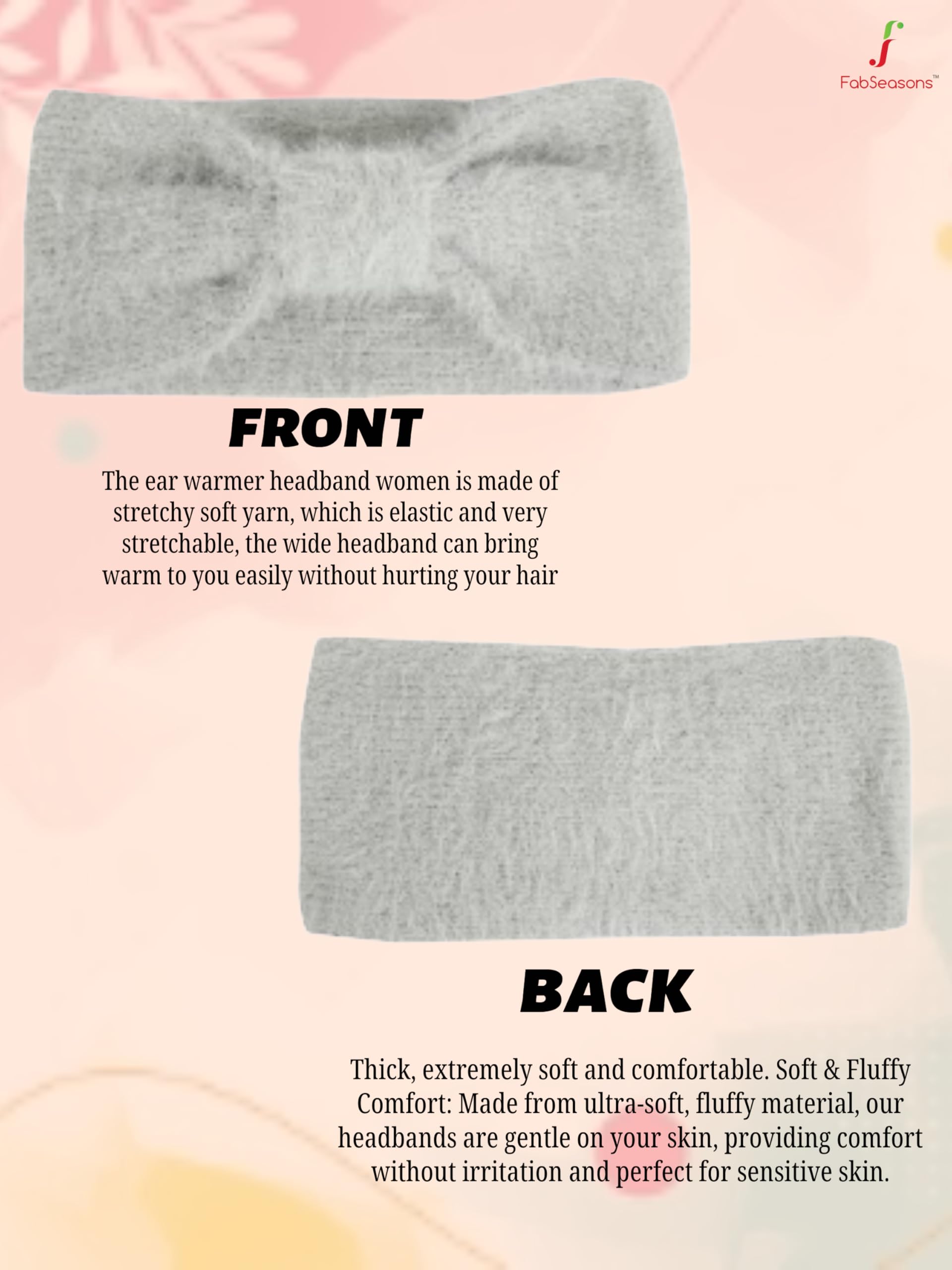 FabSeasons Acrylic Woolen Stretchable Winter headband/ear warmer/cap/Hair Accessory for Girls of 2-10 years - Image 2 thumbnail