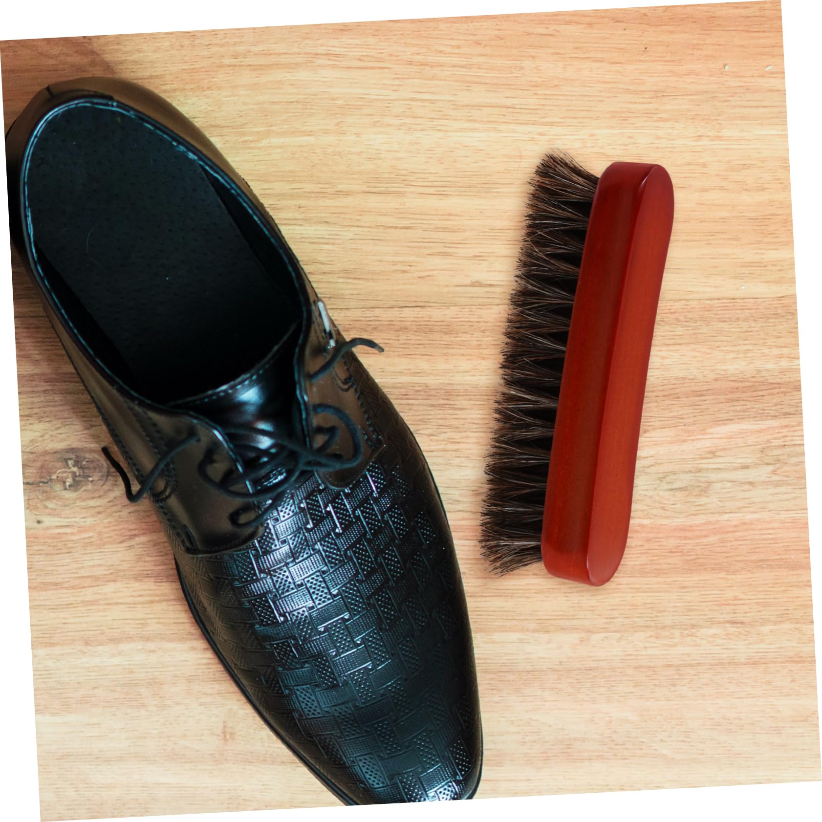 5piezas Cepillo De Limpieza Multiusos De Madera y Pelo De Caballo Herramienta para Pulir Zapatos para Cuidado De Calzado y Accesorios