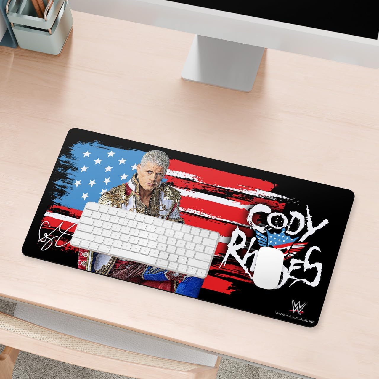 Head Case Designs Officially Licensed WWE Flag and Signature Cody Rhodes 23.62 x 11.81 x 0.12 inches (600 x 300 mm) - L Gaming Office Desk PC Keyboard Mouse Mat Pad - Image 4