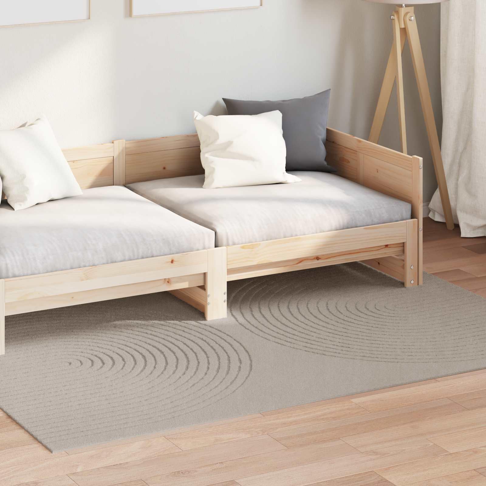 Galati Tapis beige 230 x 160 cm en polyester antidérapant pour salon, chambre à coucher, couloir, cuisine, salle de bain, lavable, anti-saleté, acoustique et protection thermique
