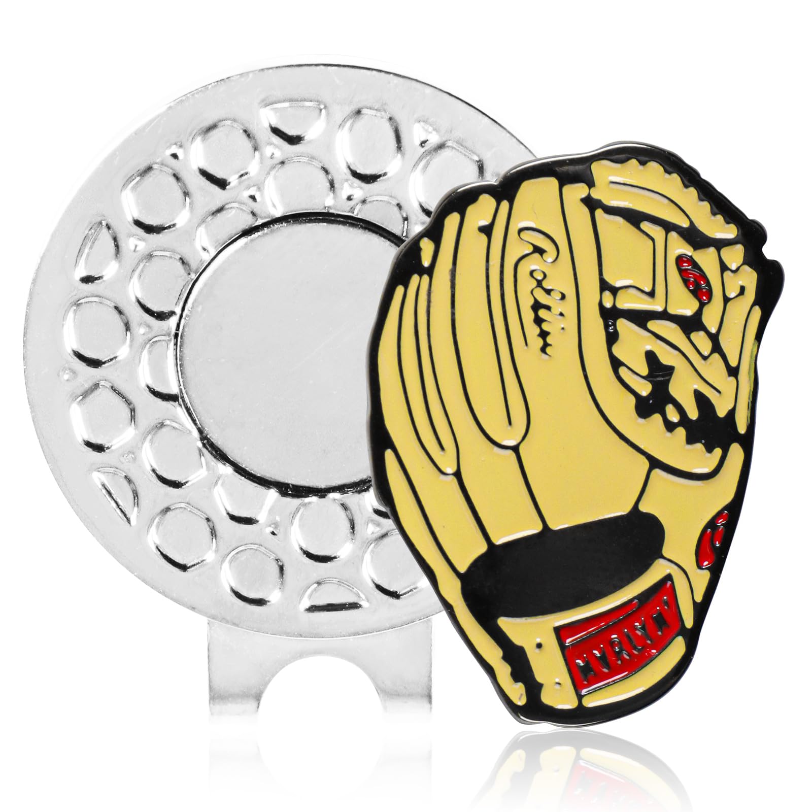 AXKAL Magnetic Stylish Golf Ball Markers with Hat Clip 1/2 Pack, Premium Strong Magnetic Golf Accessory for Cap Bag Shirt, Ideal Golf Gift for Women & Men (1Pcs, Baseball)