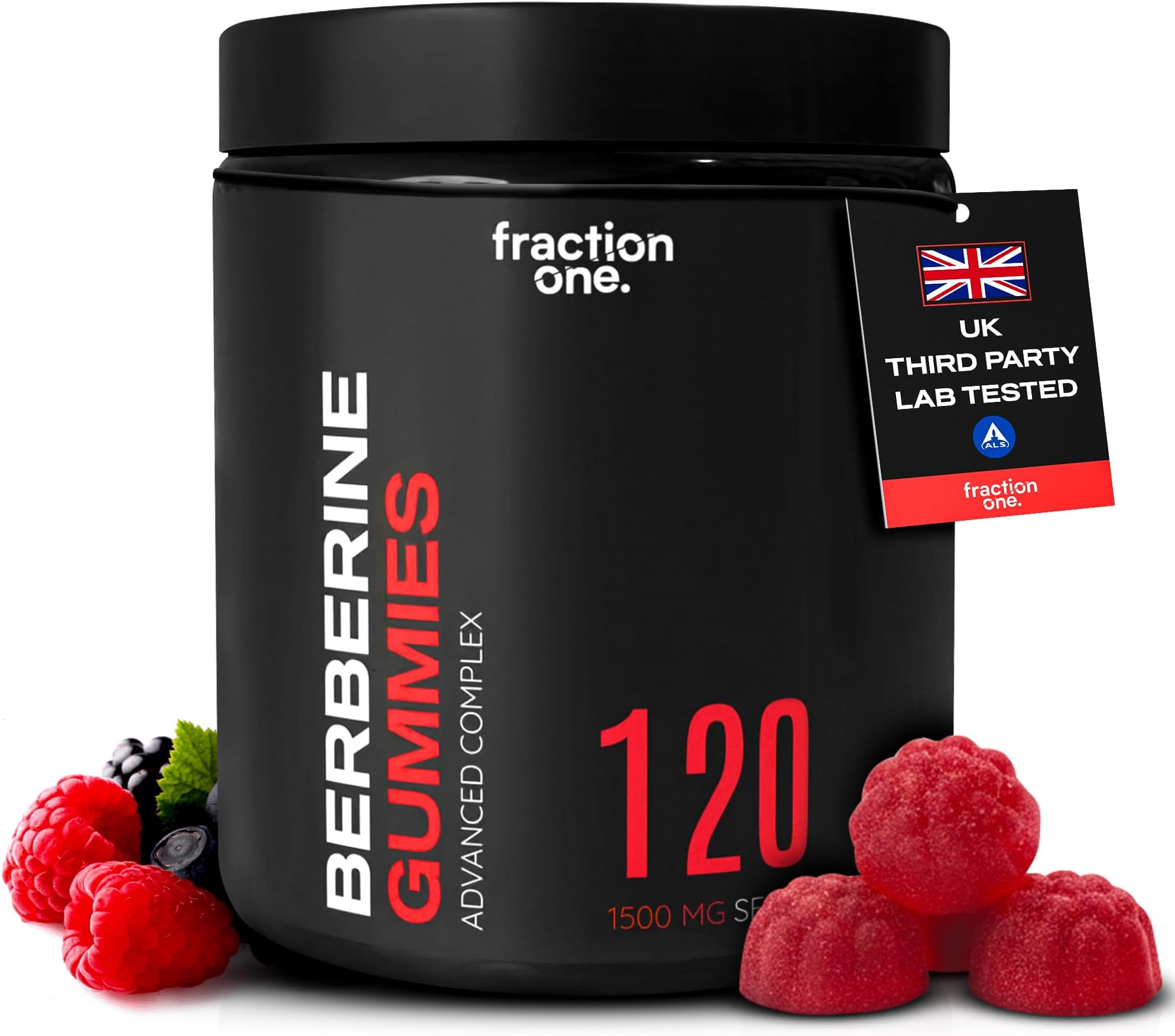 Fraction One Berberine Gummies – 120 Gummies – 1500 mg per Serving, Ceylon Cinnamon 1000mg and Vitamin B12, Magnesium Glycinate 400mg – Supports Immunity, Improve Metabolism – Vegan – 60 Days Supp