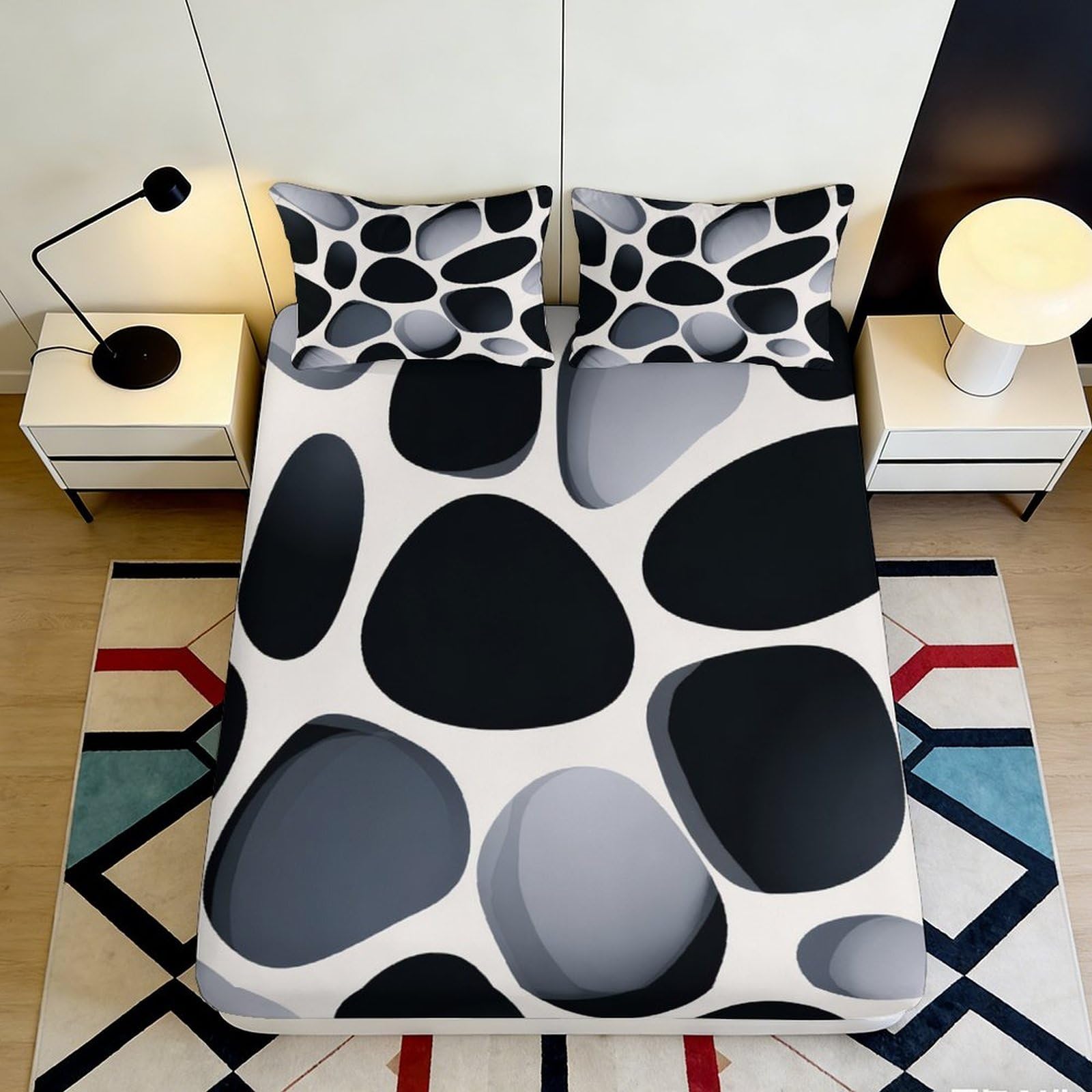 3D Printed Swan Pattern Fitted Sheet Microfiber Non-Slip Deep Pocket Bedroom Bedding Swan Mattress Fitted Cover Washable 90x200x25cm