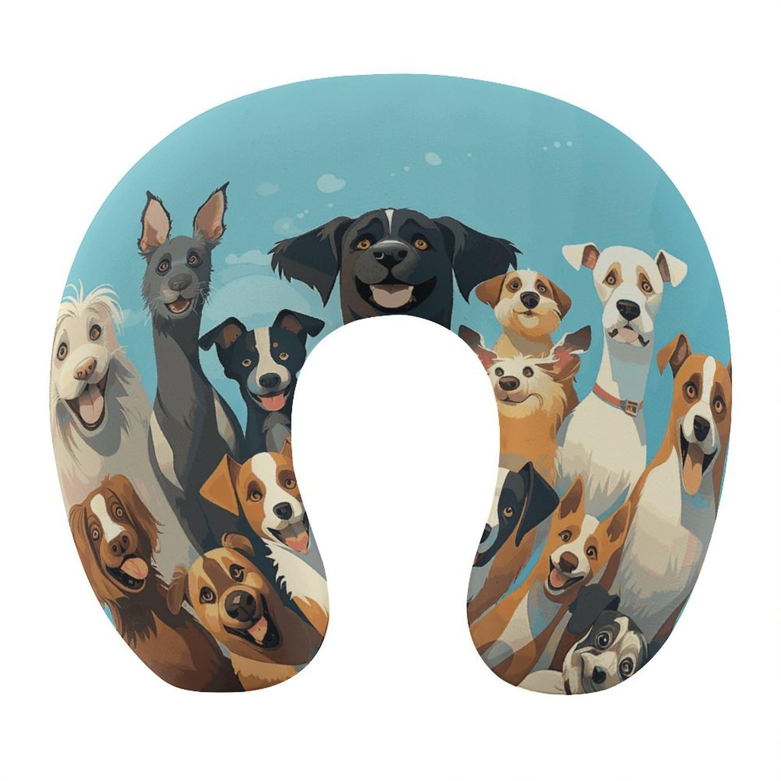 Btcowzrv Style Group Of Dogs U Shaped Neck Pillow Travel Pillows