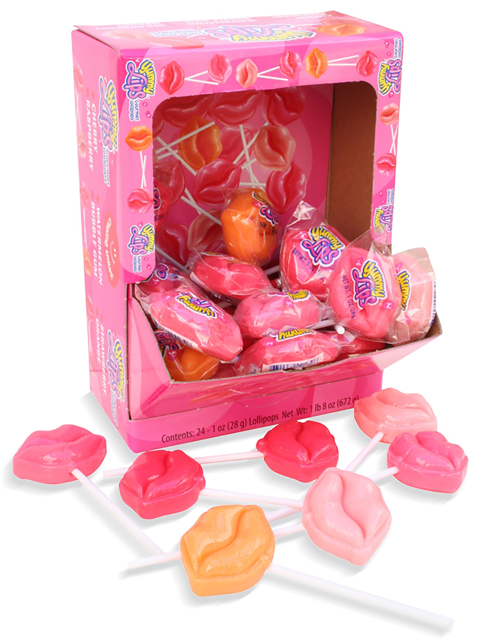Amazon.com : Yummy-Lix Lollipops (Pack of 24, Yummy Lips