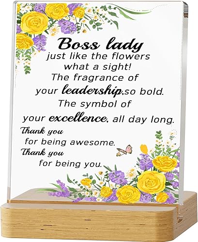 Regalos de agradecimiento para dama jefa de 6 x 4 pulgadas, decoración de escritorio, regalos de cumpleaños, regalo de oficina, regalos de