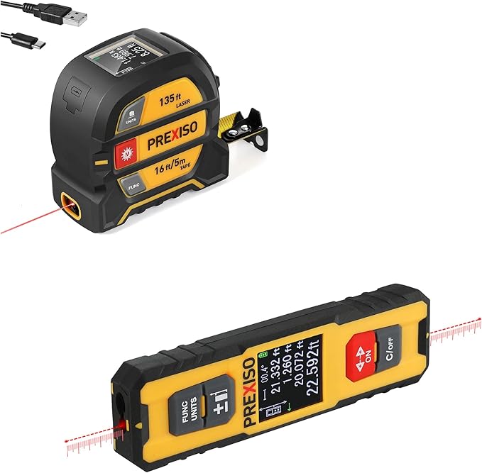 PREXISO Dual Laser Measure 230Ft Rechargeable Laser