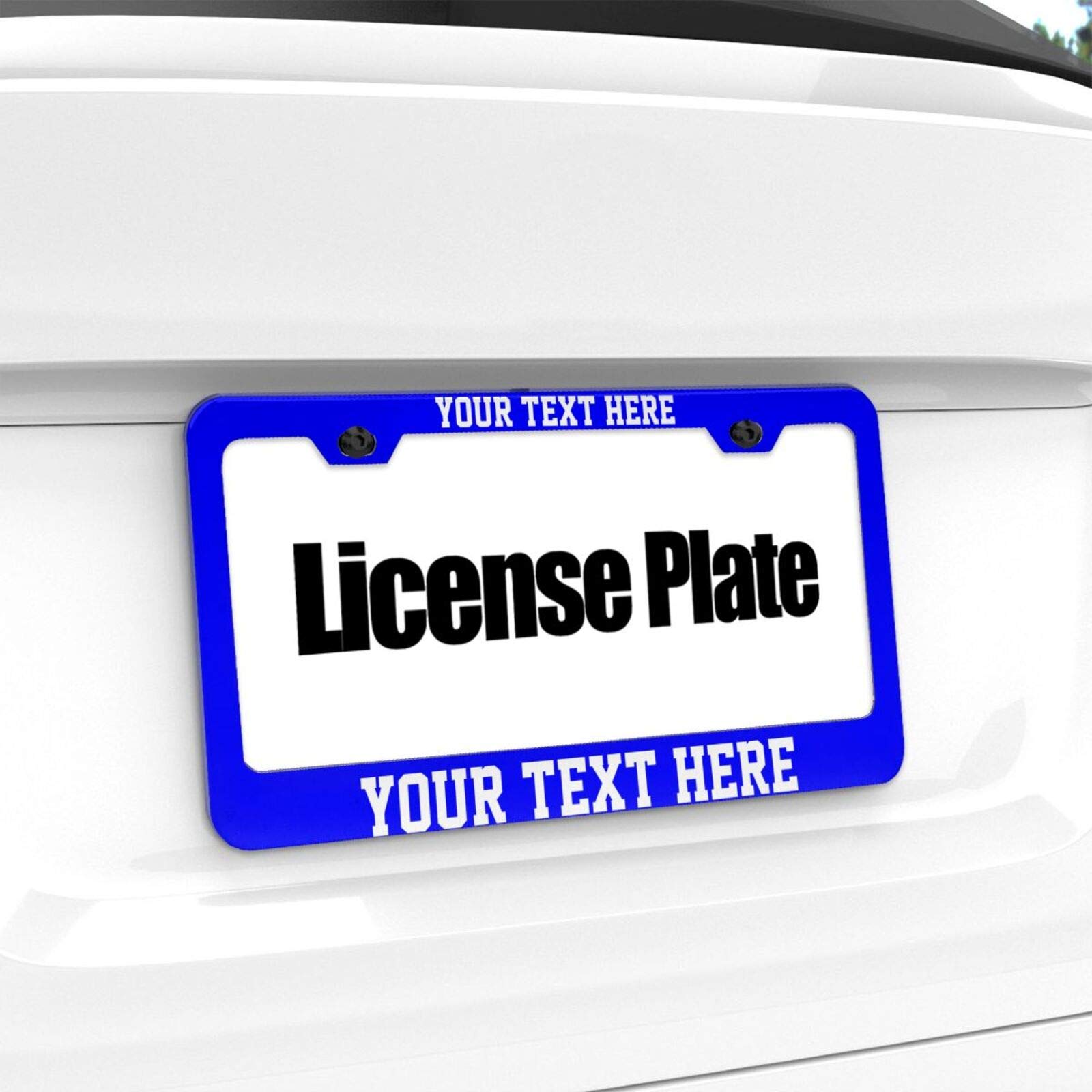 Amlion Personalized Custom License Plate Frames for Cars, Customized Design Metal License Plate Holder with Text, 12