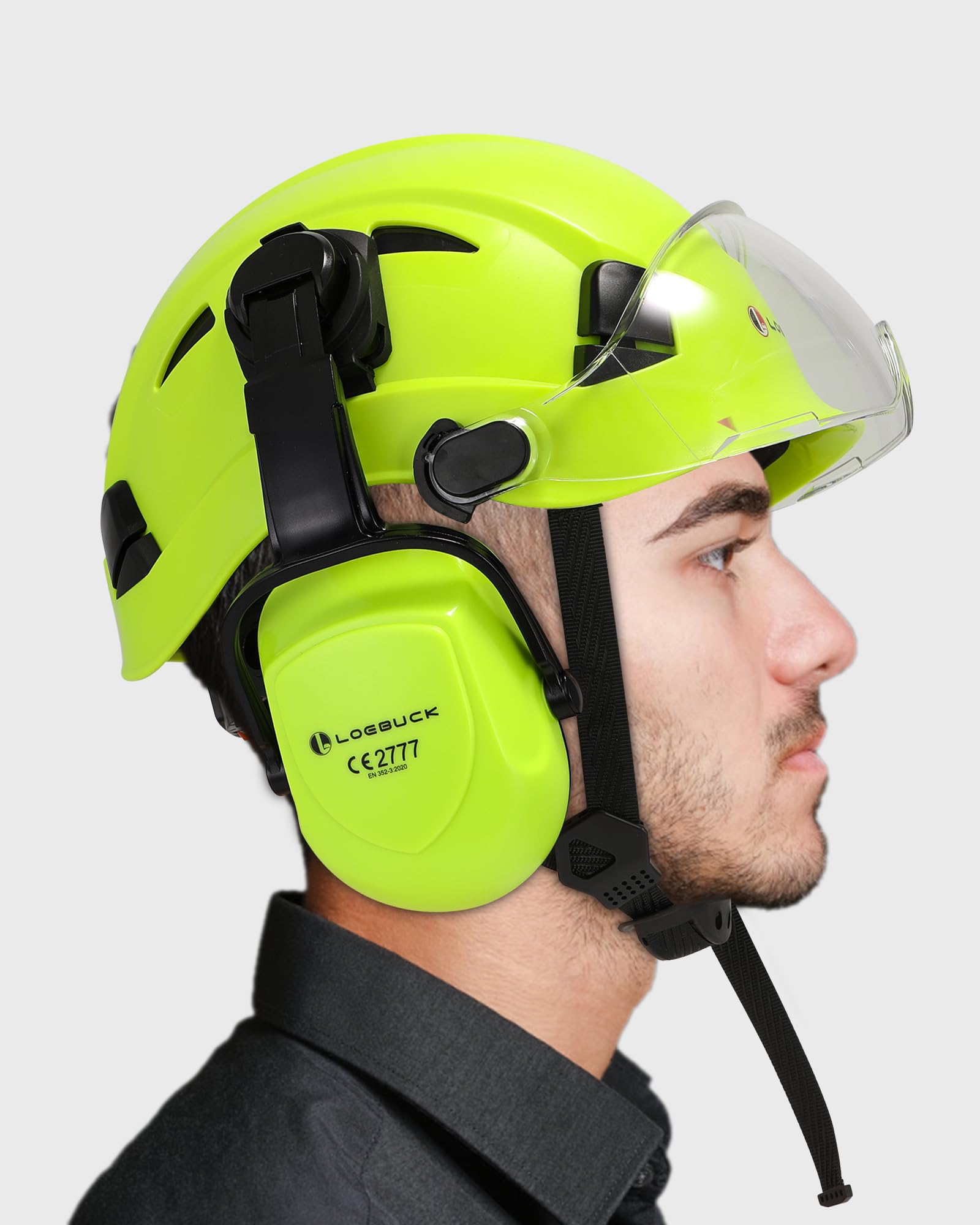 Construction Hard Hat with Visor and Ear Protection -Industrial