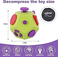 Vista 2 de Mini Cubos de Dedos, Juguetes Fidget Geniales para Niños y Adultos con Ansiedad, TDAH, Autismo y Alivio del Estrés (Verde)