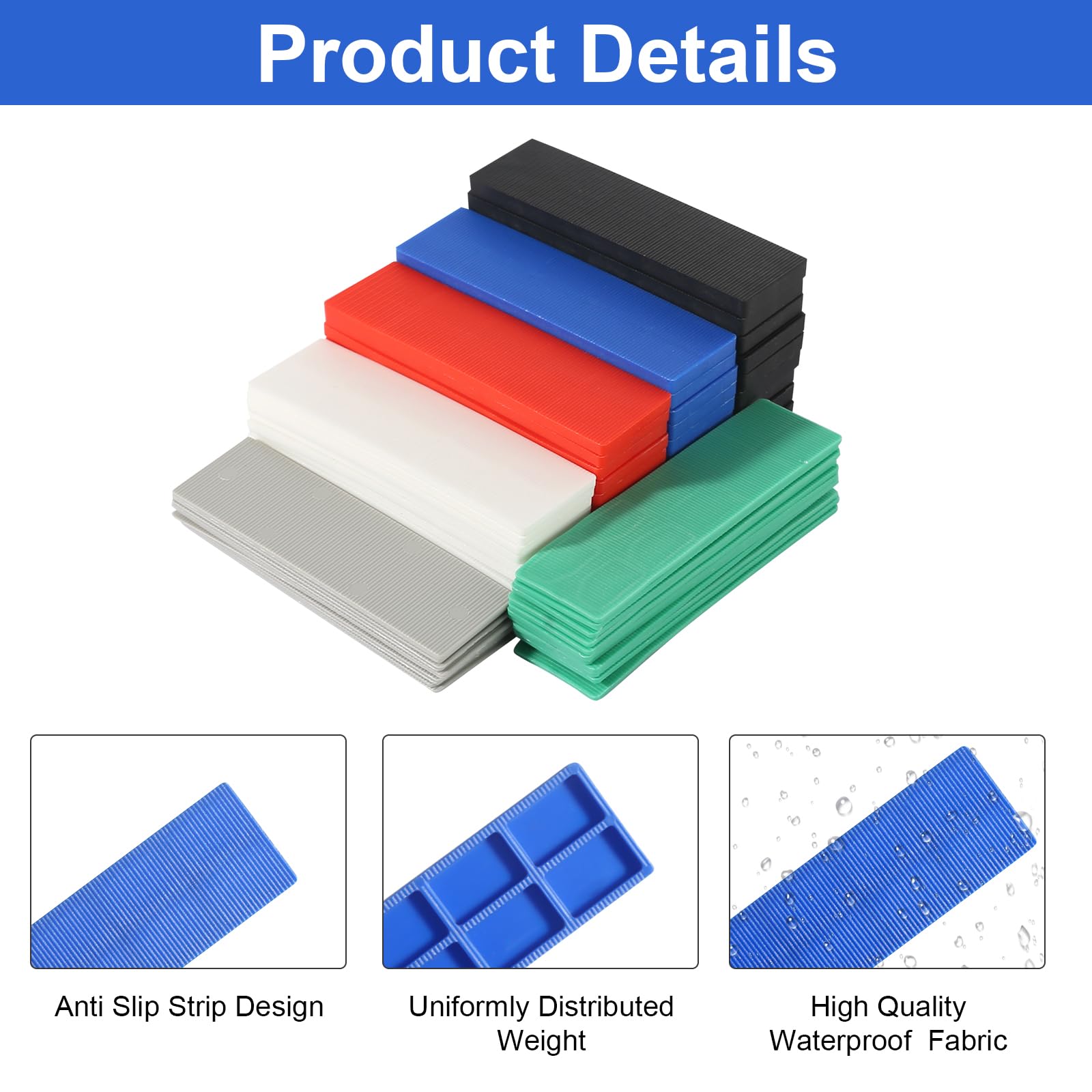 60 Pezzi Set di Blocchi per Vetri in Plastica 100 x 28 x 1-6mm Distanziatori in Plastica Piastre di Compensazione Cunei per Piastrelle Cunei per Mobili Spessori in Plastica per la Posa di Piastrelle