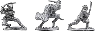 IRON WIND METALS 3 Piece 3-Stage Ninja Set - 100% Lead-Free Pewter - Classic Fantasy Miniatures for 28mm Table Top Games - Made in USA - RAL Partha Miniatures