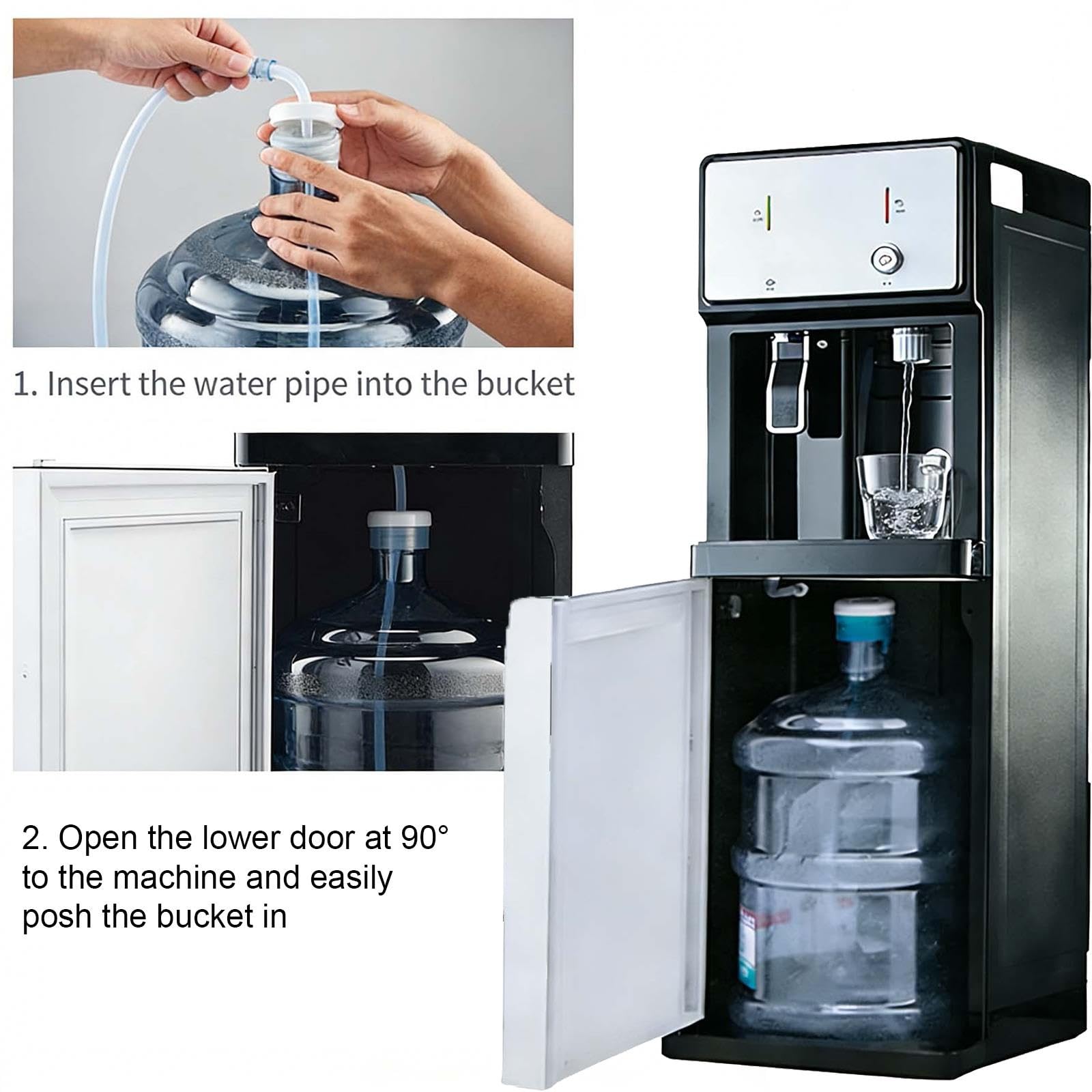 Dispenser acqua, Erogatore Acqua Fredda Calda e Ambiente, 3 temperature, Refrigeratore d'acqua con caricamento dal basso per case, uffici, palestre e altri spazi commerciali