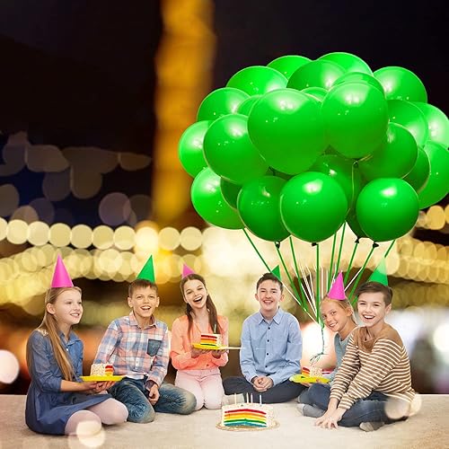 Miniatura 8 de Paquete de 50 globos de color verde manzana brillante de 12 pulgadas, helio verde manzana brillante para fiesta de feliz cumpleaños, globos de látex