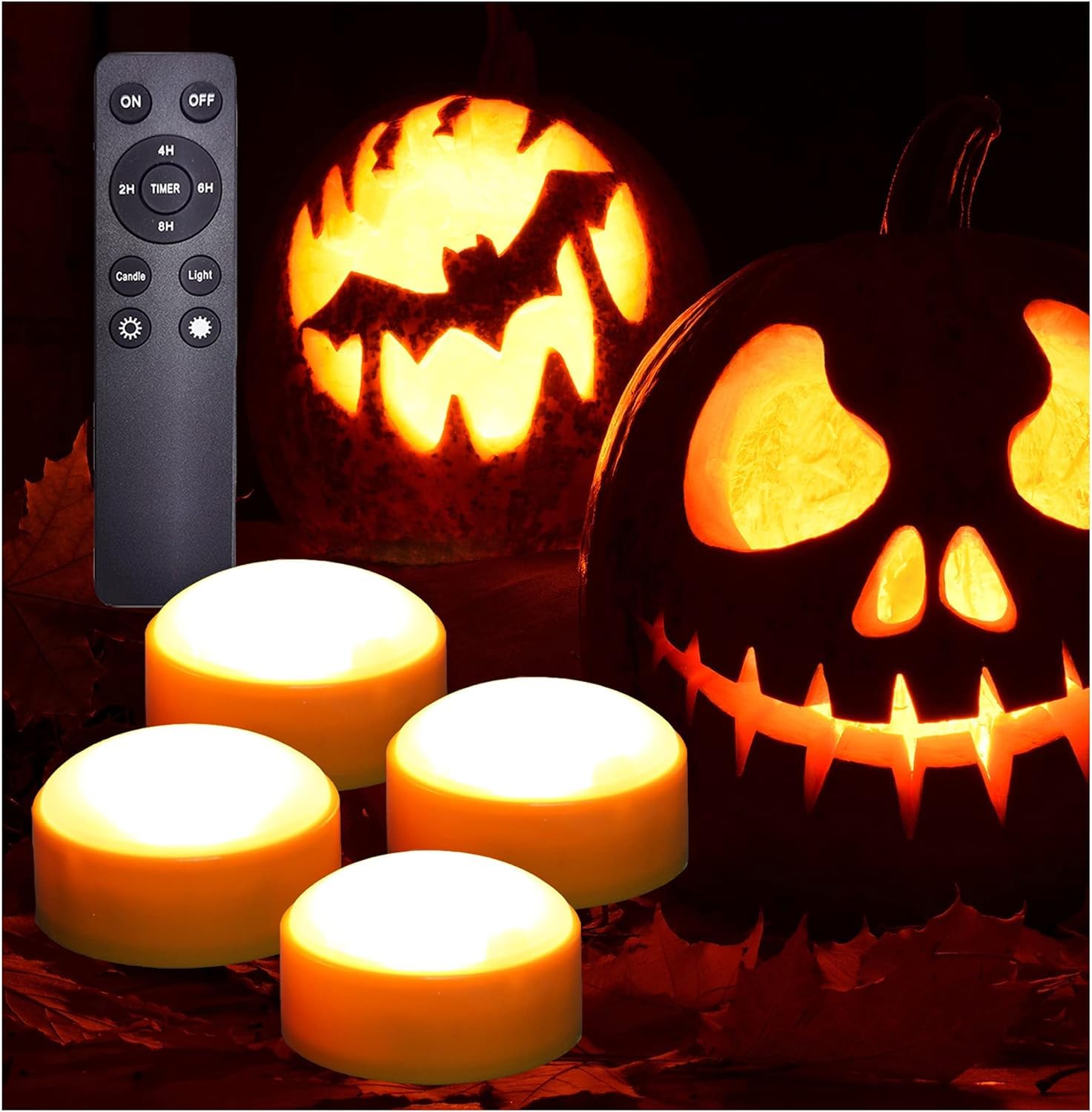 Amazon.com: iZAN 4 Pack Orange Halloween Pumpkin Lights Battery