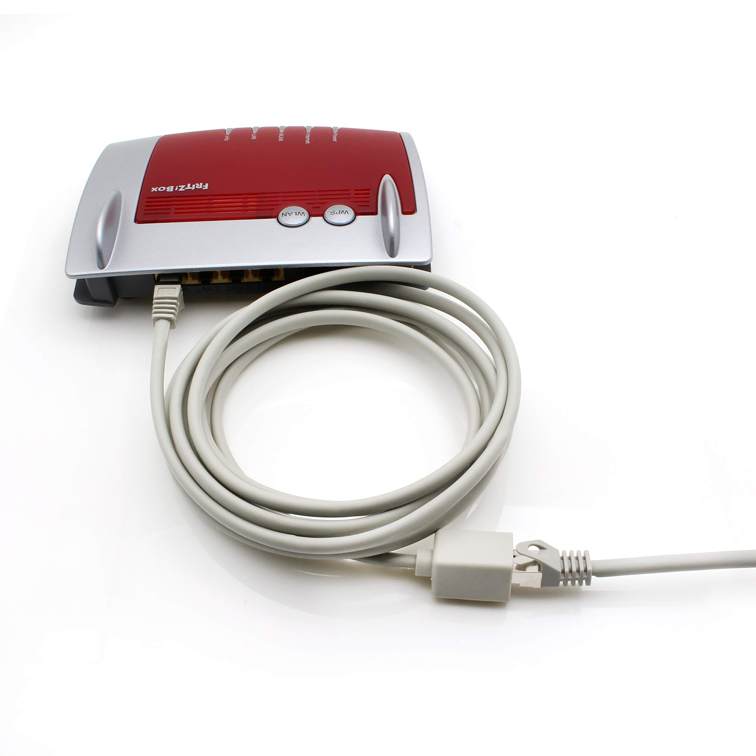 1aTTack.de 618364 Adaptador de extensión CAT7 Cat.7-1m - Cable Ethernet Cable de red Lankabel 10 Gb/s cable sin procesar con (RJ45) Enchufe Cat6a 10 piezas - gris
