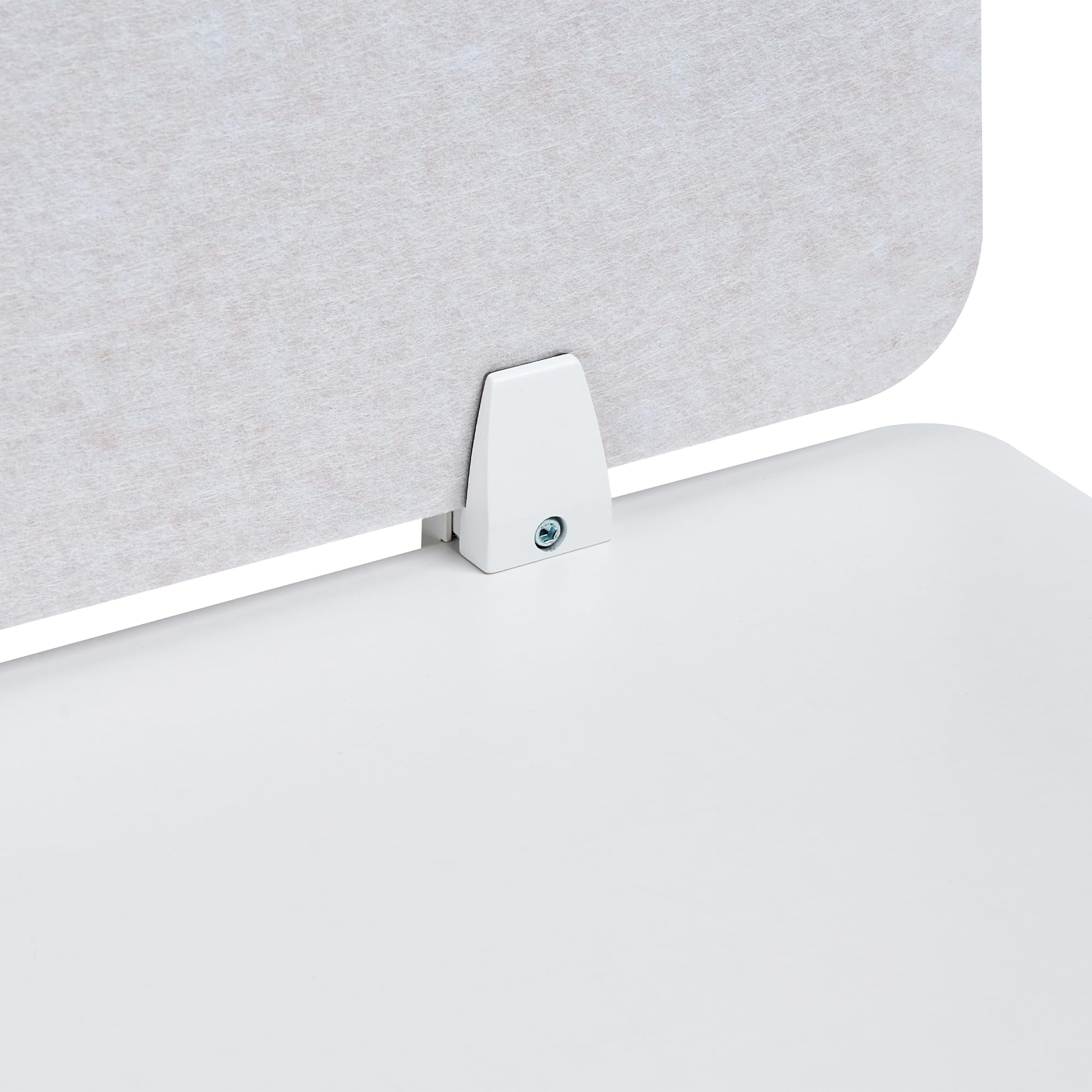 Beliani Divisorio da scrivania Pet Pannello Acustico Tessuto fonoassorbente 120 x 50 cm Bianco Sporco