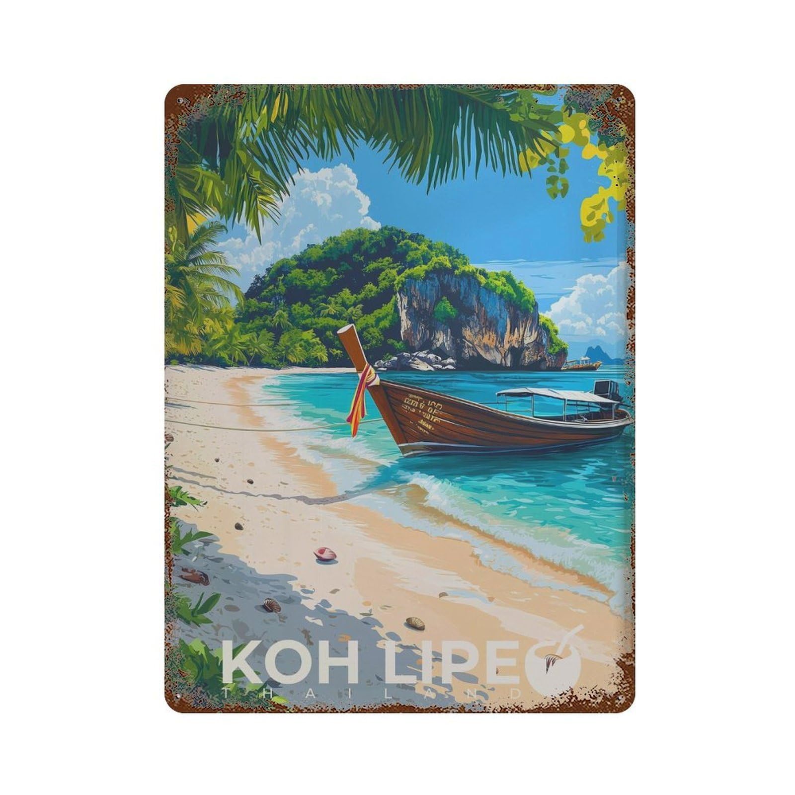 xiaoxiaoshen Koh Lipe Travel Thailand South East Asia Decor Wall Decor Art Metal Tin Poster Modern Home Decor Art Home Bar Shop Decorations Vintage Sign 40x30cm
