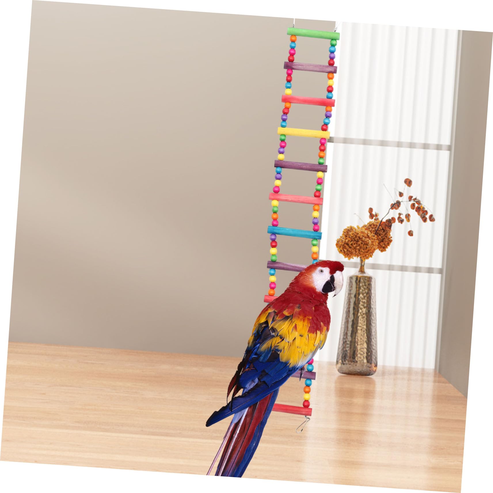 SUPVOX 2piezas Escalera De Juguete para Aves Perlas De Accesorio para Periquitos Cacatúas y Lovebirds Jaulas Juguete para Masticar y Escalar