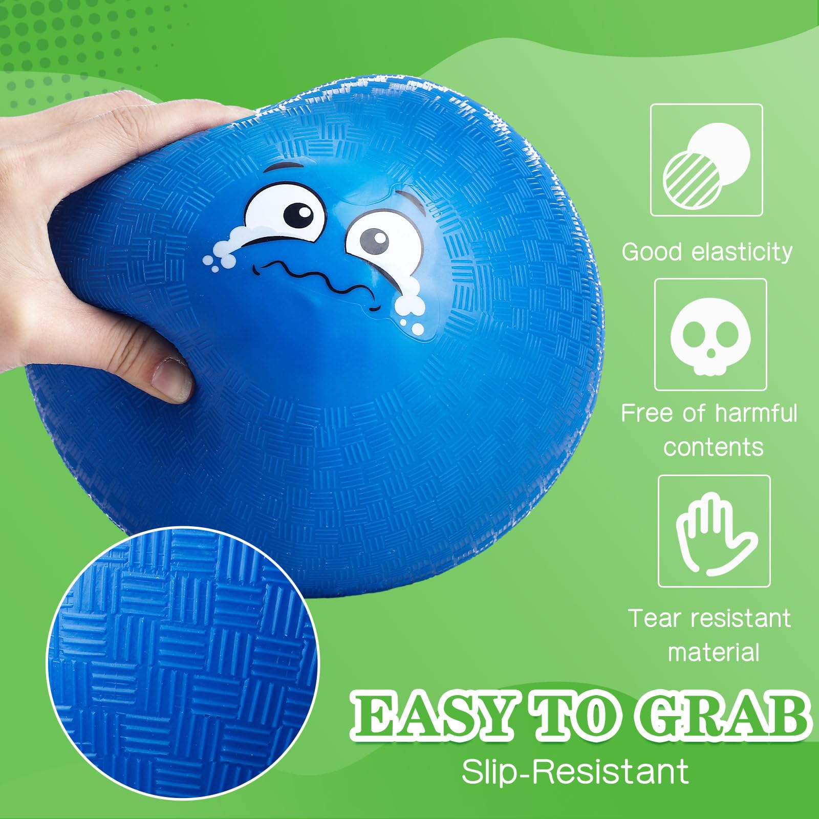 Jerify Dodgeballs-Spielplatzbälle, bunt, Emotions-Handball, Kickball, Hüpfbälle für drinnen und draußen, Spiele, Fitnessstudio, Camping, Picknick, Strand, Schule, 30 Stück