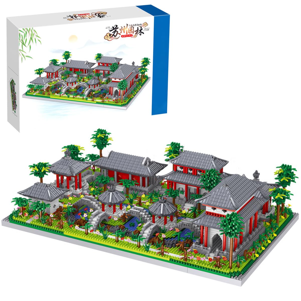 Ensemble de Blocs de Construction Miniature de 4179PCS sur Le thème de l'architecture Ancienne Chinoise du Jardin de Suzhou, Blocs de Construction d'architecture Chinoise