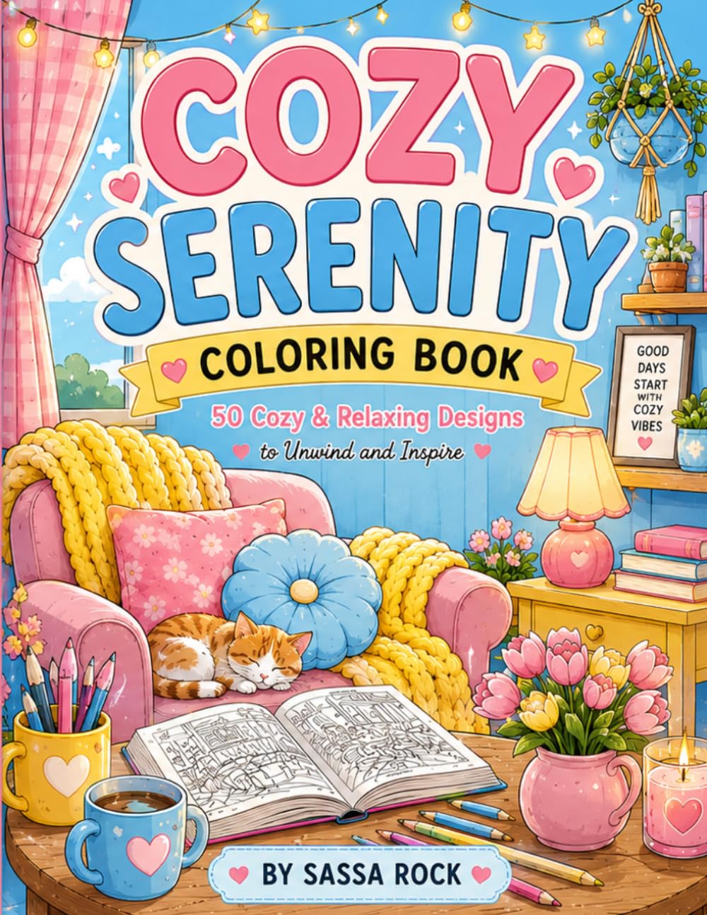Cozy Serenity Coloring Book: A Relaxing Coloring Book for Adults and Peaceful Nature Scenes, Cozy Corners, Calming Landscapes, and Serene Spaces For All Ages