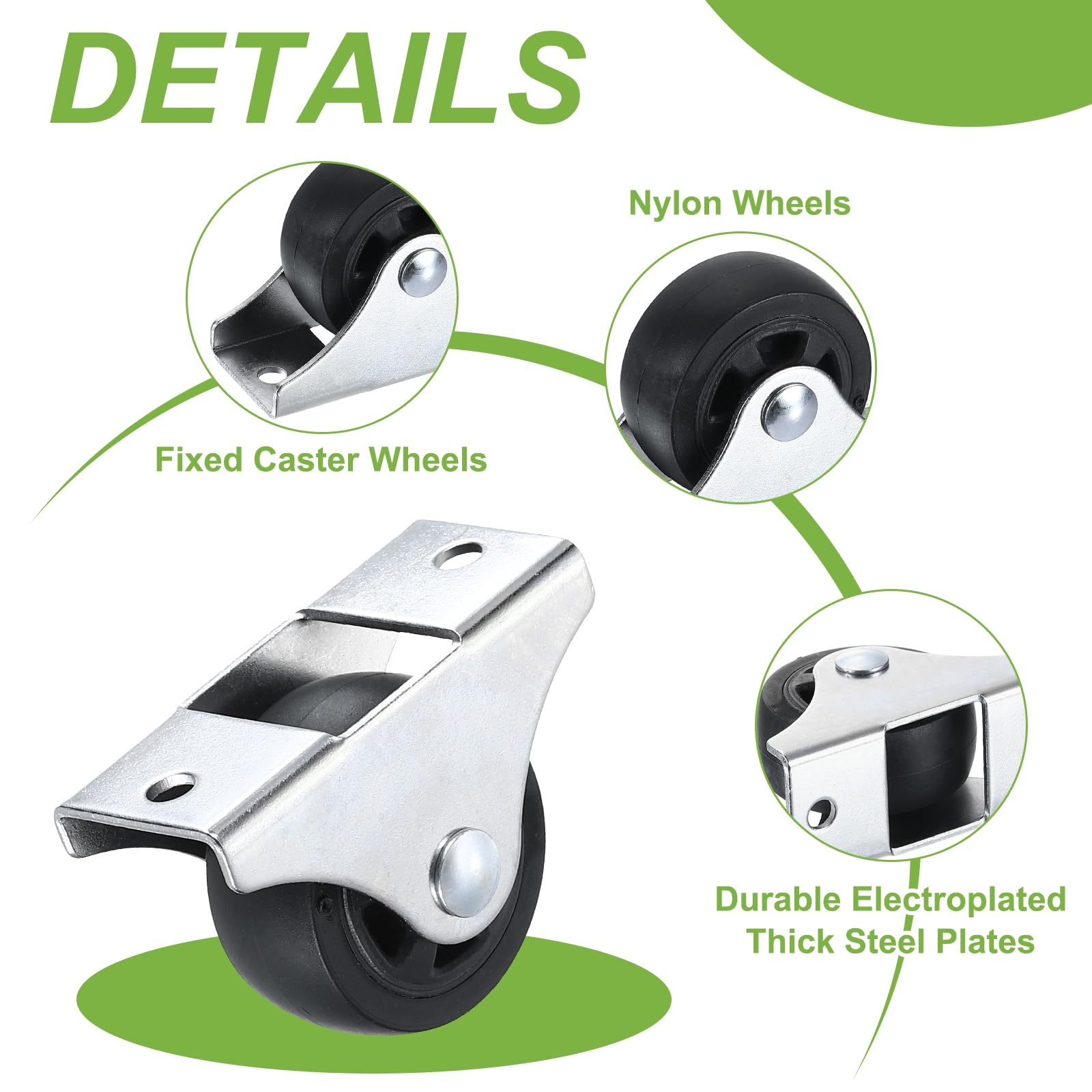PATIKIL 1.5 Inch Fixed Caster Wheels - Image 3