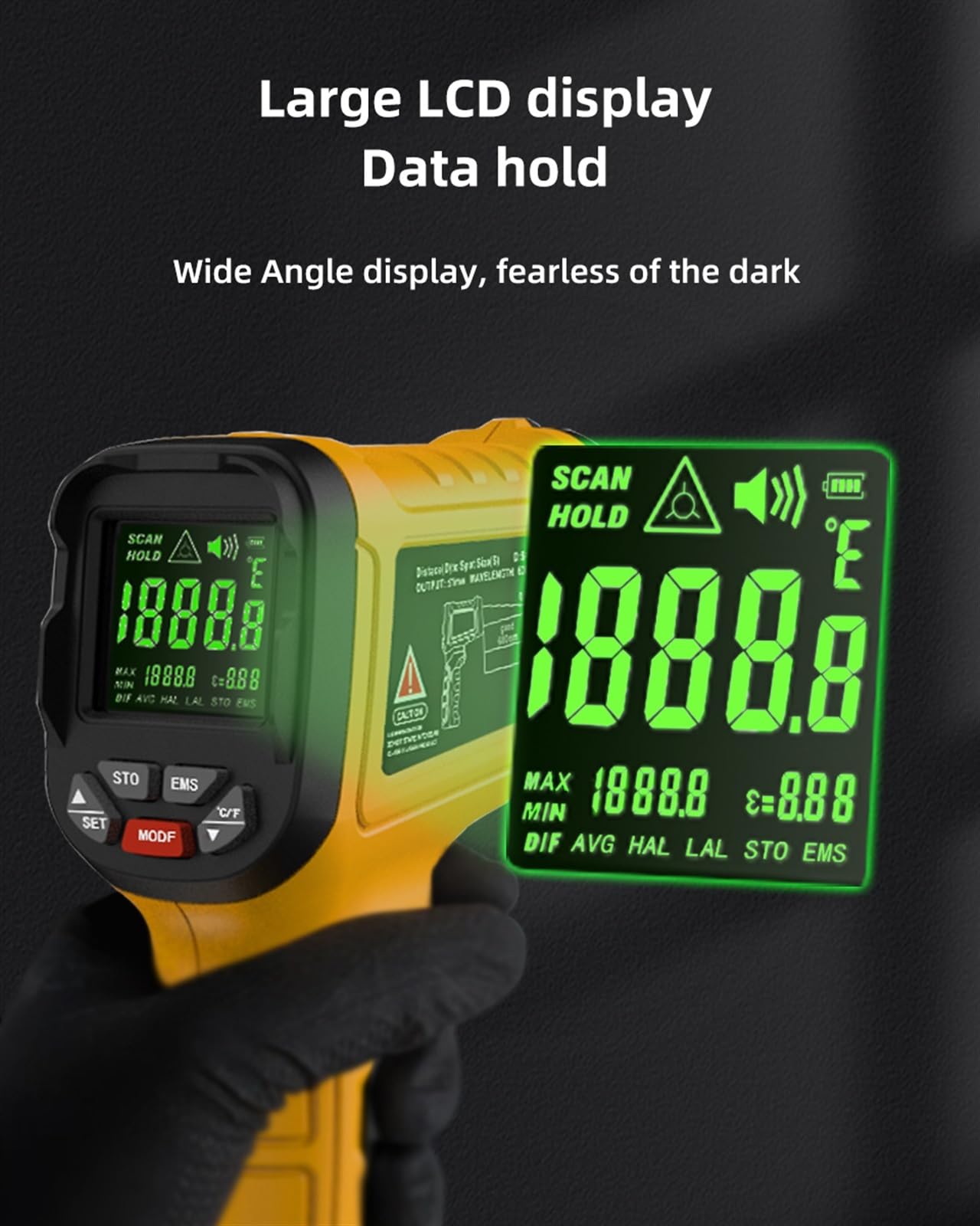 Snapklik.com : MMUNNA Infrared Temperature Gun Pyrometer 50:1 ...