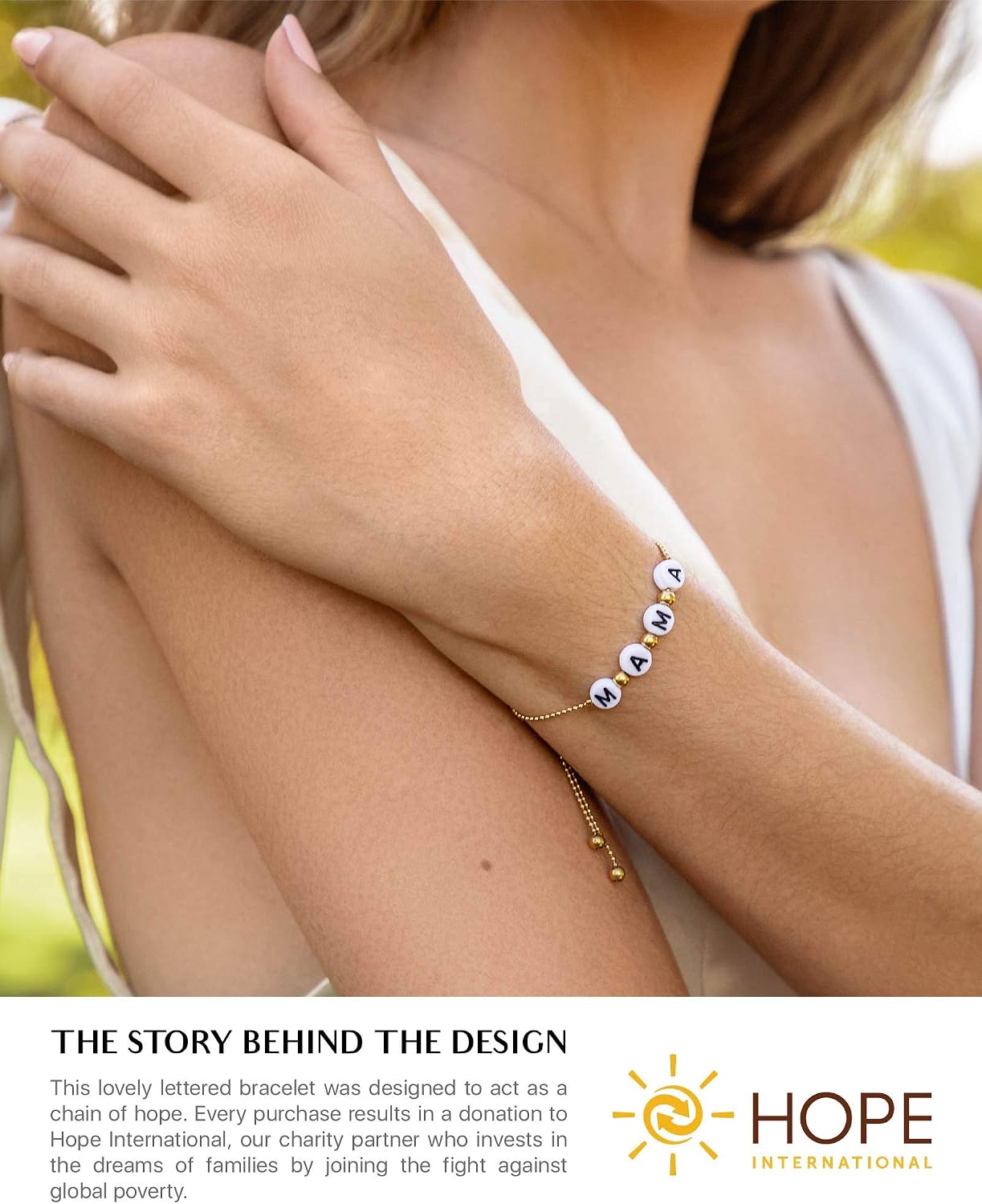 Benevolence LA Mama Bracelet | Mom Jewelry | Beaded Bracelets for Women, Gifts from Daughter, Gift for New Mom | Birthday Gift