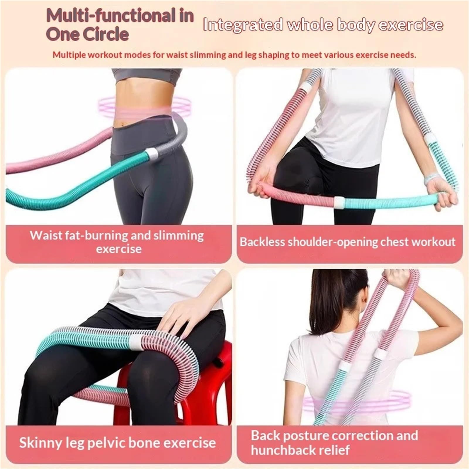 Hula hoop pieghevole a molla Spring Hula Hoop Fitness for adulti Peso in vita pieghevole addominale