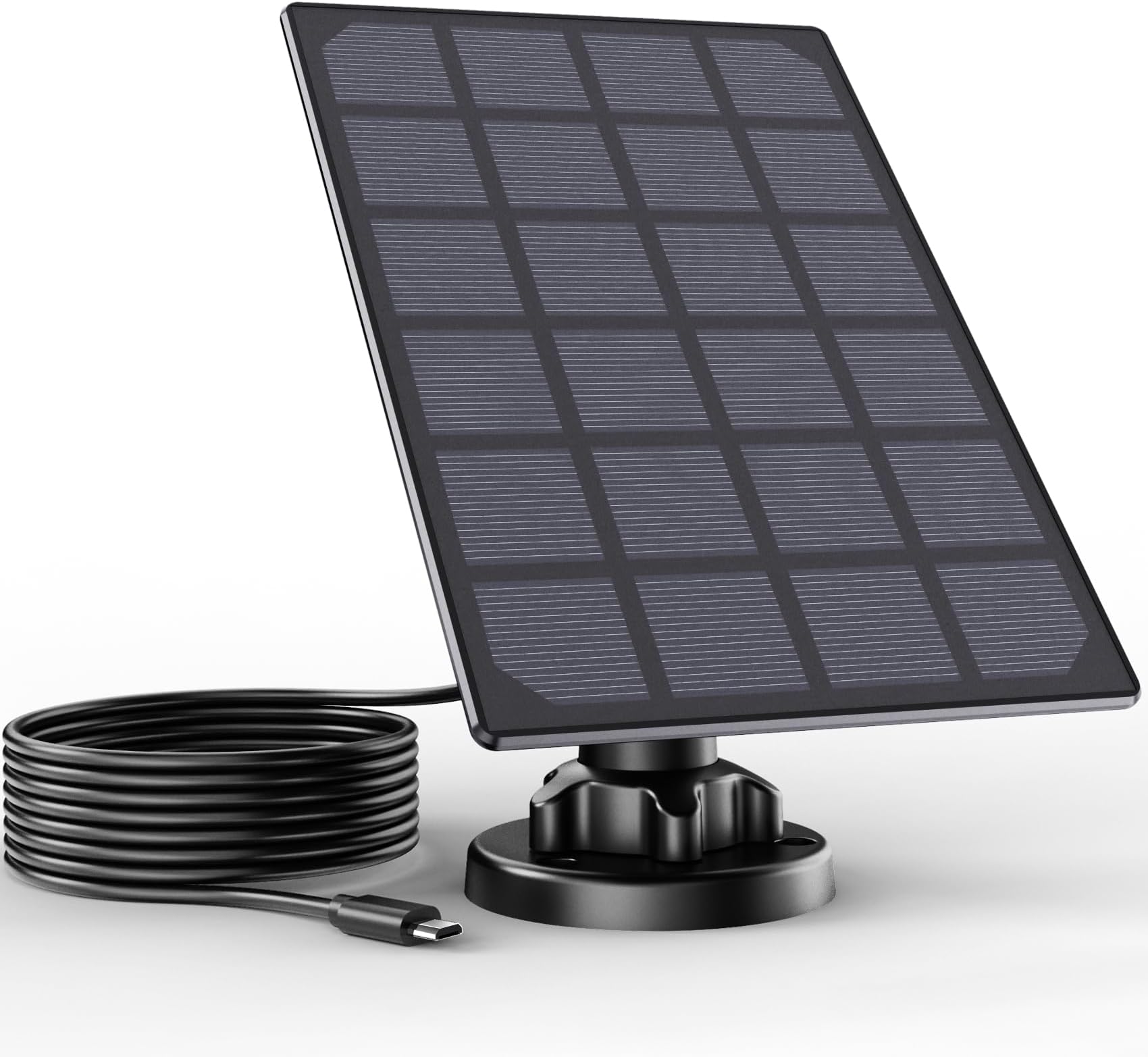 Micro USB Port 3W Solar Panel with 10ft Charging Cable for Wireless Outdoor Security Camera, Suitable for Rechargeable Battery Powered Camera and Waterproof