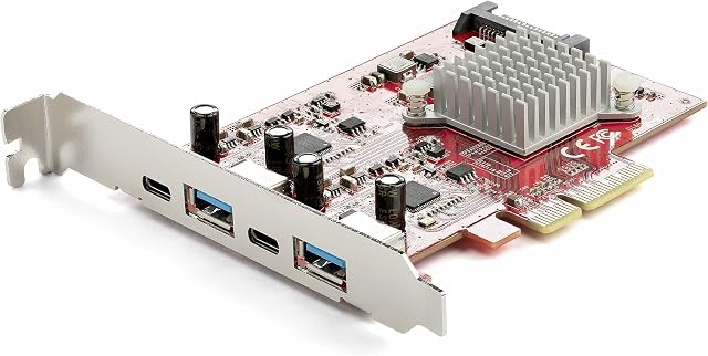 StarTech.com 4-Port USB PCIe Card - 10Gbps USB PCI Express Expansion Card w/ 2 Controllers - 2x USB-C & 2x USB-A ports (USB 3.2/3.1 Gen 2) - USB/USB-C PCI-e Card - Full Profile (PEXUSB312A2C2V)