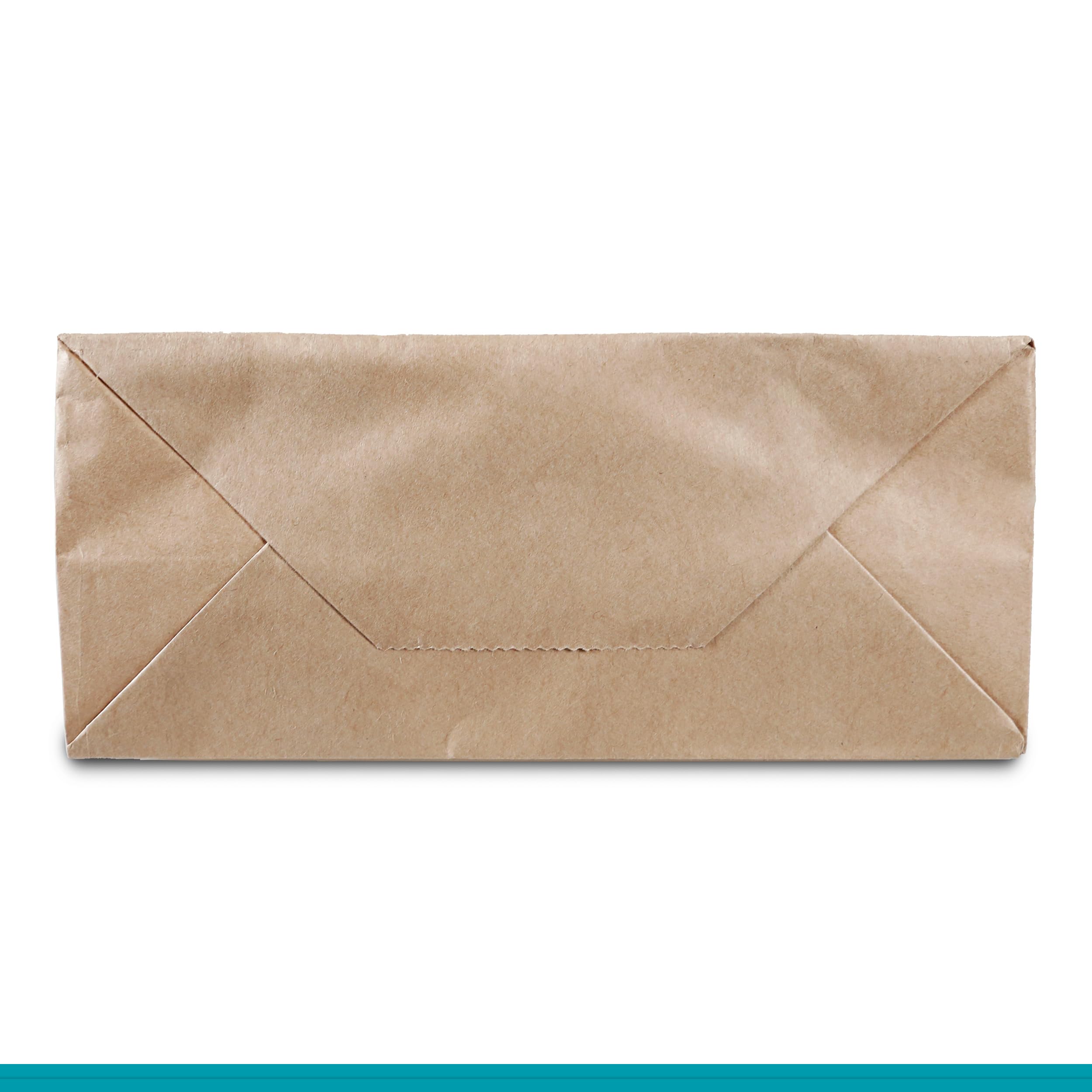 250 sztuk papierowych torebek 18 + 8 x 22 cm | torebki papierowe z uchwytem, torebki na prezenty | torebki na prezenty z papieru typu kraft | torebki papierowe do noszenia (18 + 8 x 22 cm – 250 sztuk, brązowe)