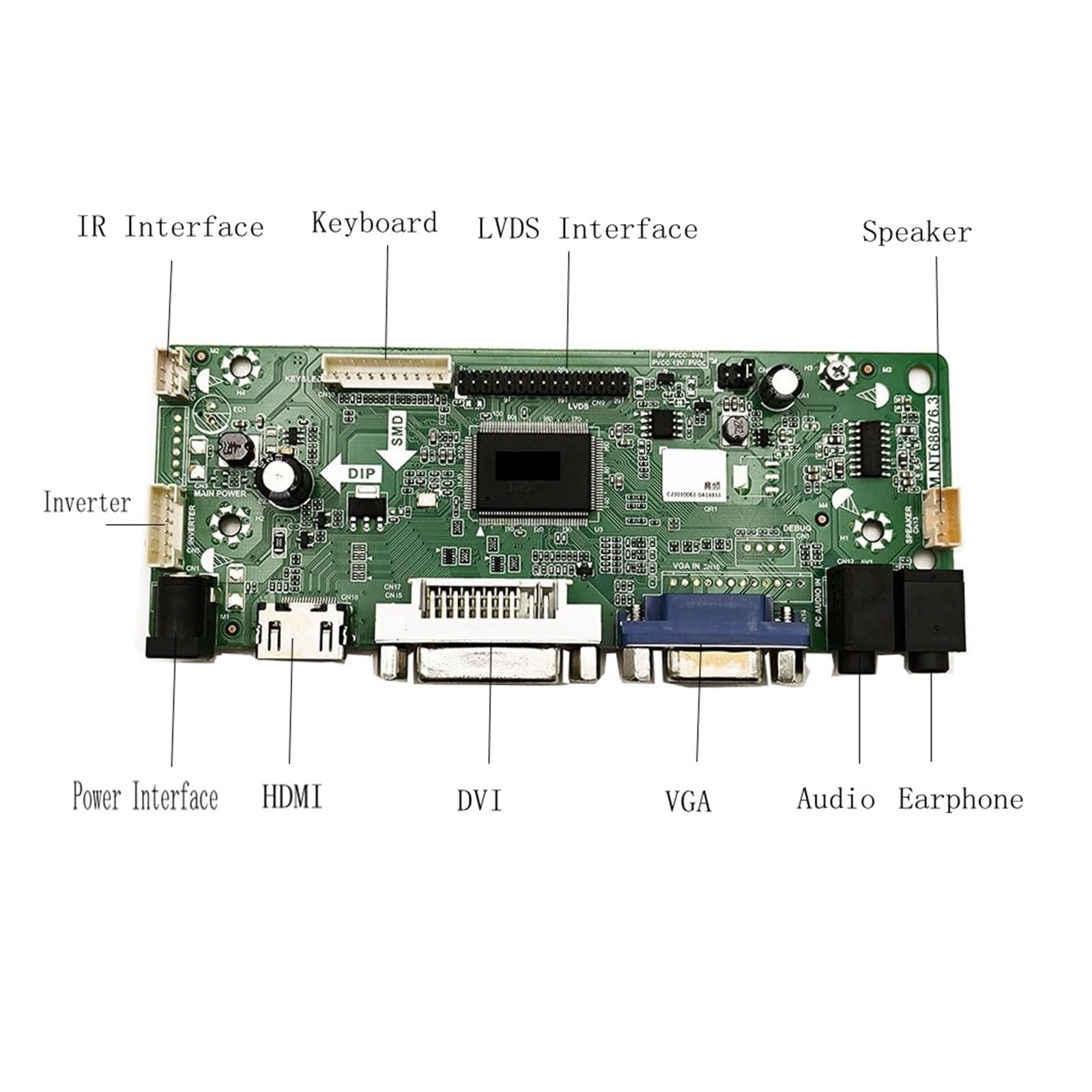 Mnt68676 Kit monitor di scheda, compatibile con LM240WU2(SL)(B2) LM240WU2-SLB2 HDMI+DVI+VGA 1920x1200 Driver scheda controller schermo LED LCD