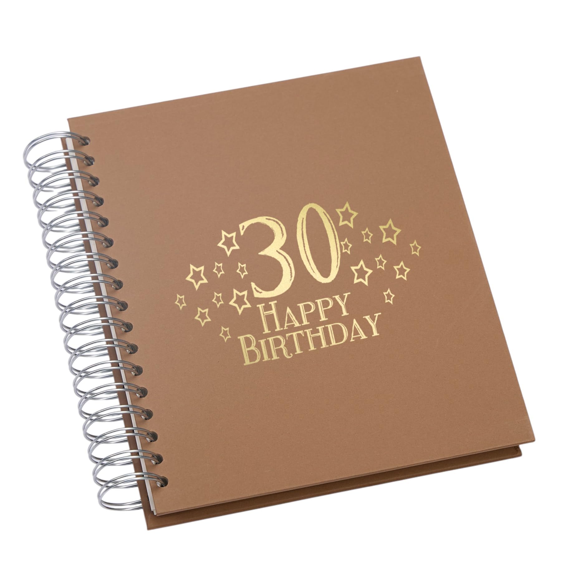 Large 30th Birthday Photo Album Memory Keepsake, Stars Design, Multiple Colour Options, Fits 6x4 or 5x7 Photos (Brown, 4 x 6 Inch) — image 1