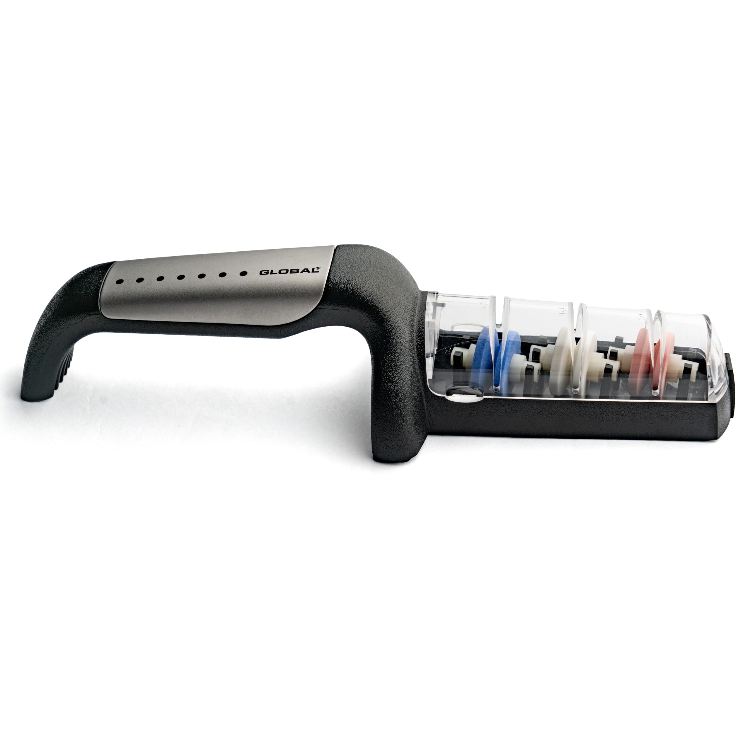 Global - G-913 Affilatrici, Affilatore d'acqua in ceramica a 3 livelli, acciaio inossidabile