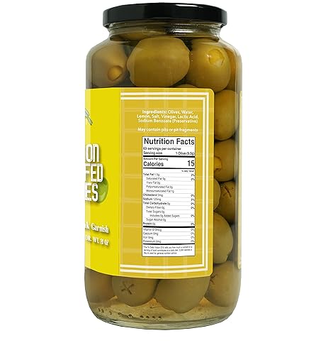 Vista 39 de Green Jay Gourmet Aceitunas rellenas de ajo - Aceitunas verdes rellenas para recetas de guarnición de cóctel y tabla de queso - Aceitunas de Martini