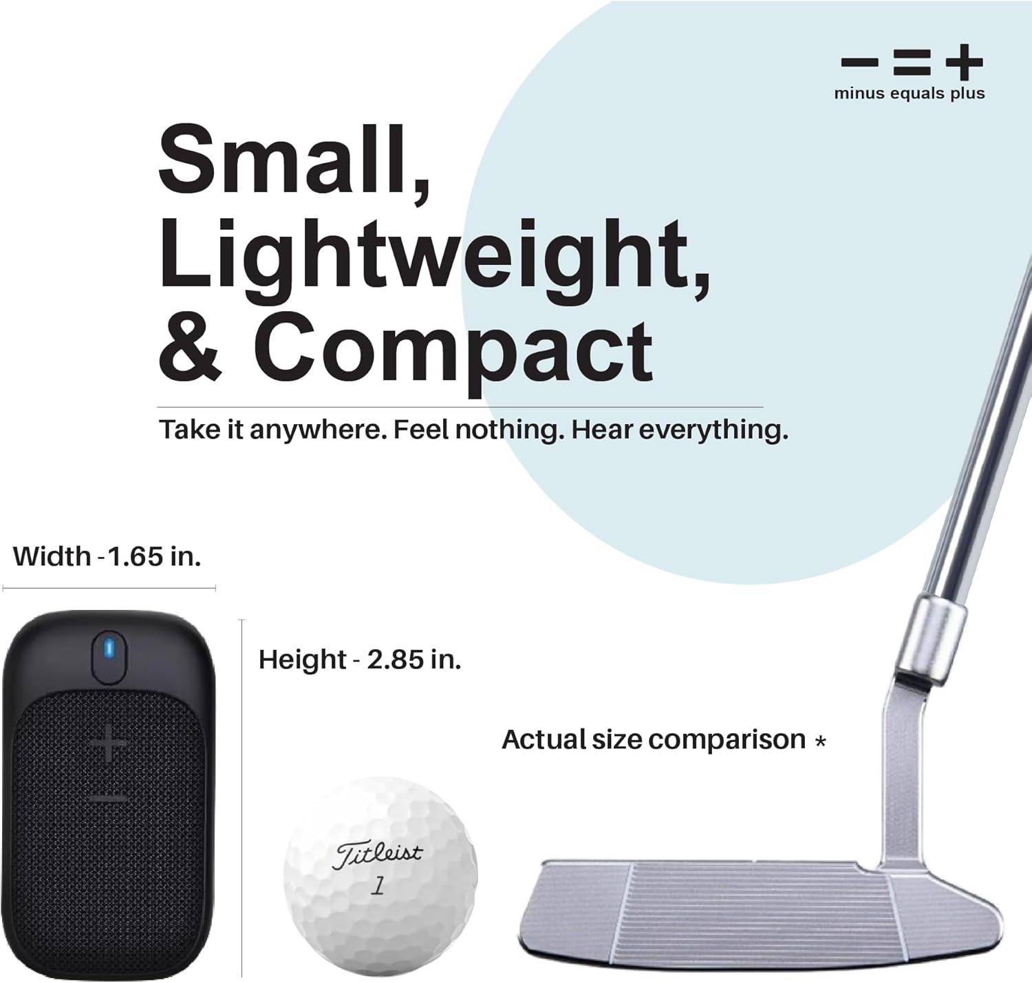 Golf Speaker/Wireless Wearable Bluetooth Speaker/Portable/Clip on/Up to 18hrs of Battery Life/Built-in Mic for Hands-Free Music and Calls/Water Resistant/Modern Design (Black) - Image 3