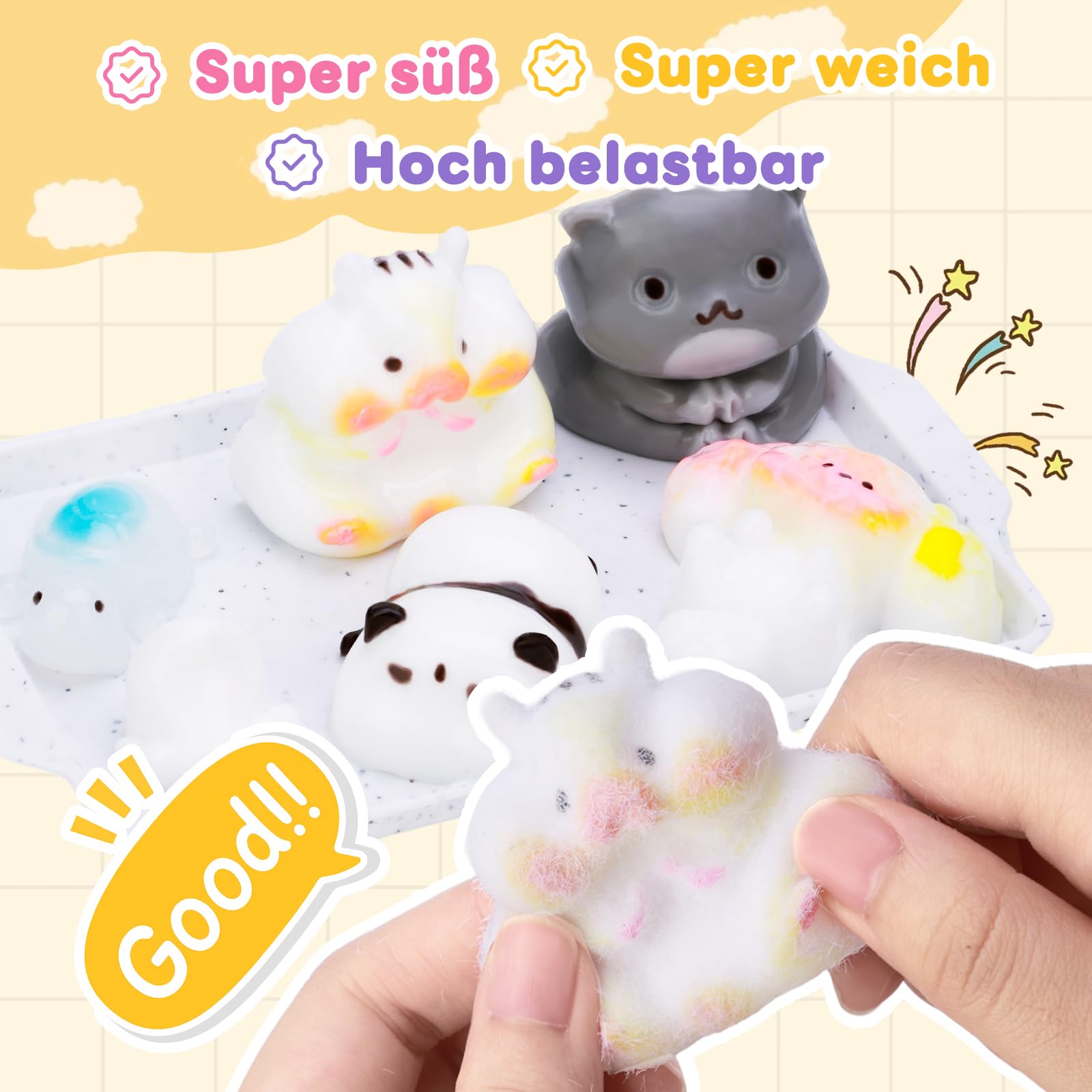 VBACALA 24PCS Flüssigsilikon Squishy Bastelset,Mischungsverhältnis AB 1:1 für Taba Squishy Maker für Superweiche Hamster,Bär,Panda,Hund,Schildkröte,Ente,DIY Dekompressionsgeschenk（200g