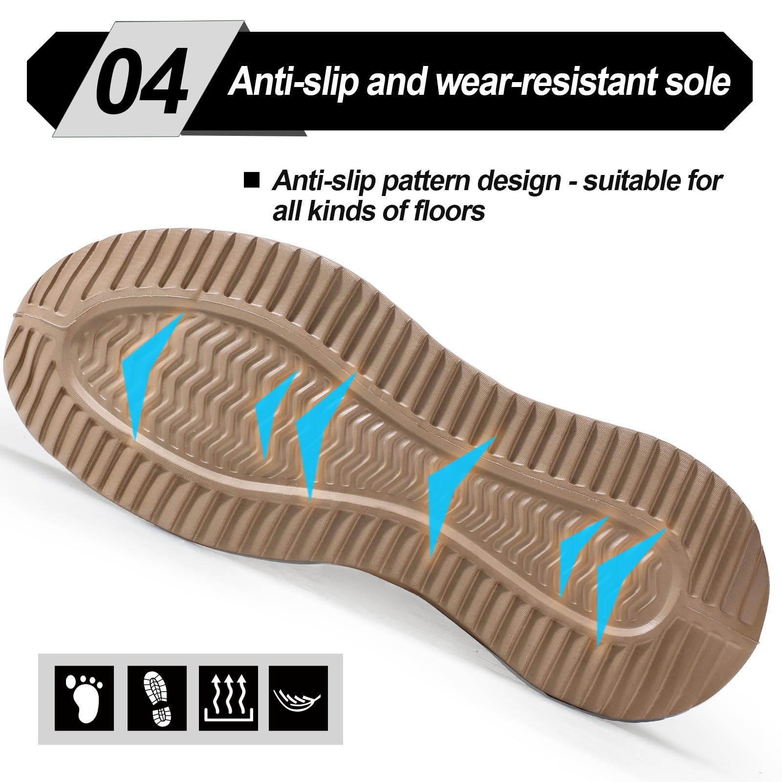 LAoutun Zapatillas de seguridad cómodas con puntera de acero, zapatos de seguridad para hombre, botas de trabajo ligeras para hombre, zapatos de trabajo de protección industrial, color negro oscuro