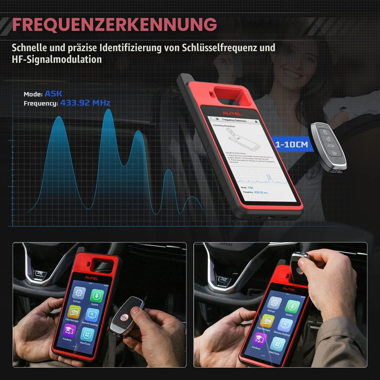 Autel Diagnosegerät MaxiIM KM100 (X) Schlüssel Programmieren Gerät, 2026, Dasselbe wie Schlüssel Programmierer KM100 KM100E, OBD Lernen, APB112 Integriert, Car Scan Tool Lite von IM508S IM608 PRO 2