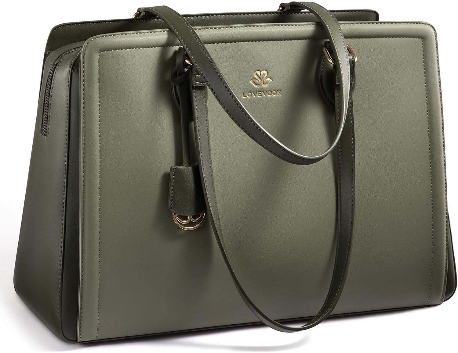 LOVEVOOK Laptop Bag for Women, Large Capacity Leather Computer Tote Bag, Waterproof Work Bags, Great Office Gifts for Women