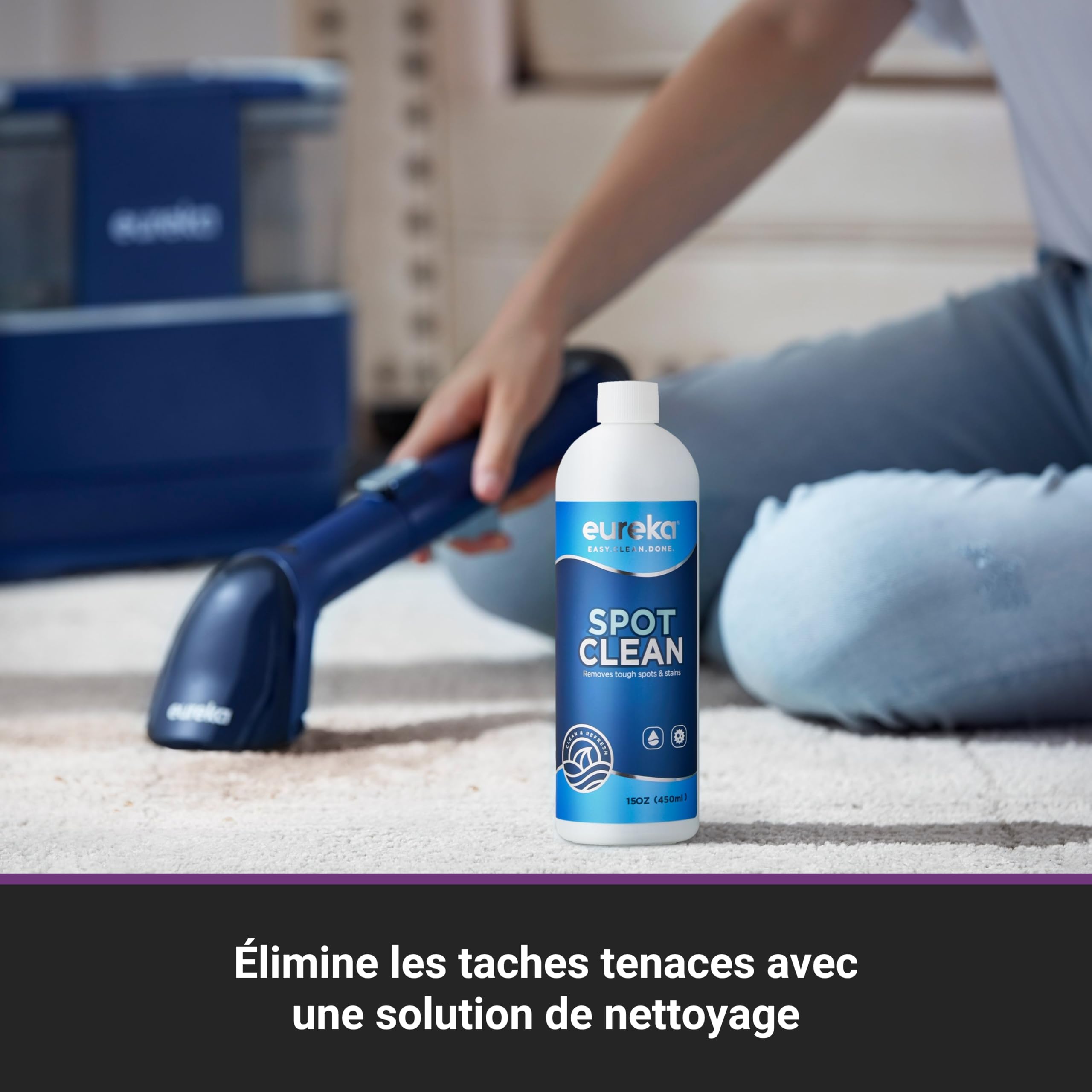 Eureka NEY100 Gen2, Aspirateur Nettoyeur de Tapis 12500 Pa, convient aux tapis, canapés et voitures et est livré avec un réservoir d'eau de 1,5 litre et 450 ml de produit de nettoyage spécial.