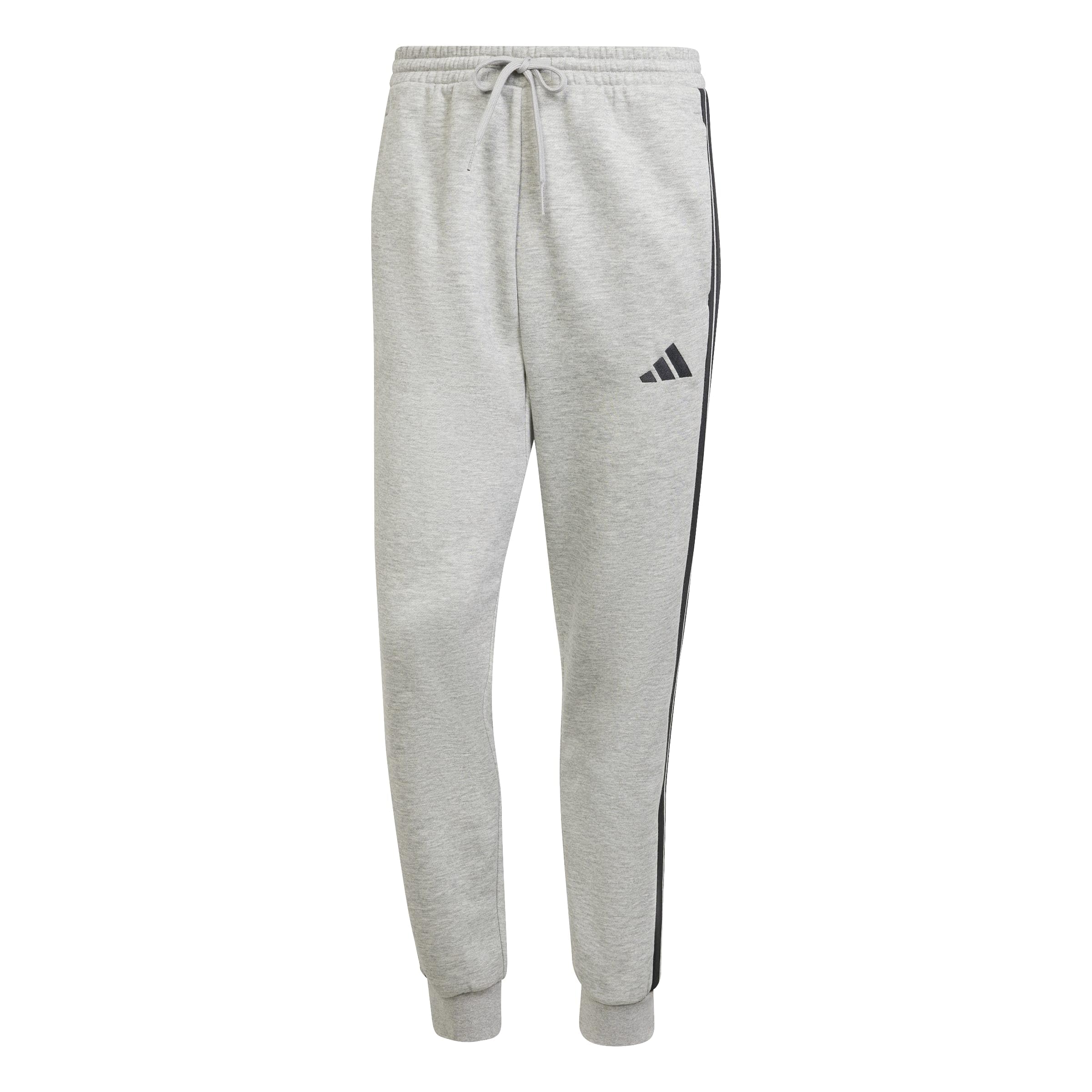 Adidas Homme Essential Three Stripes Fleece Pant, Medium Grey Heather/Black, S