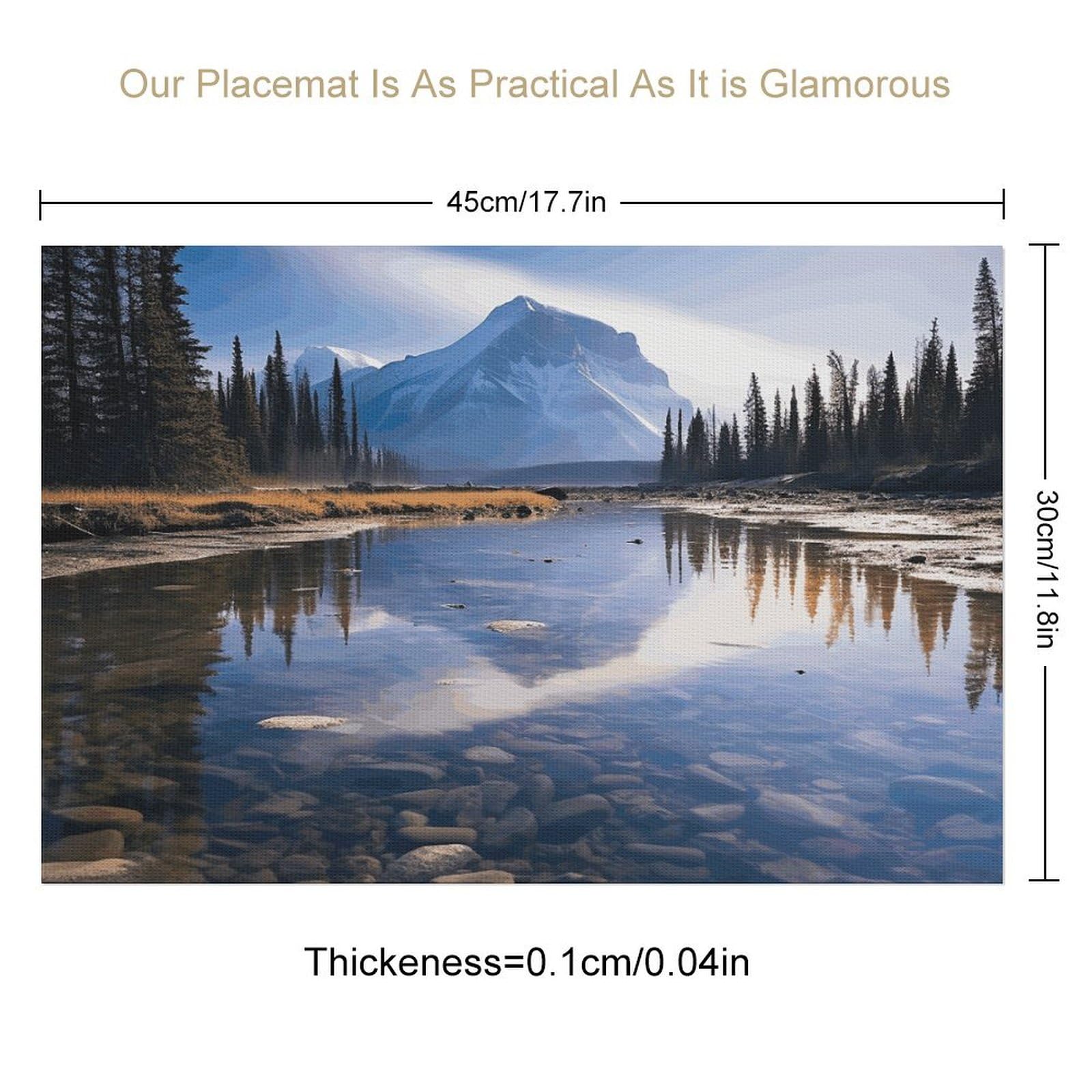 Platzdeckchen mit herrlichem Blick in Banff, PVC, waschbar, hitzebeständig, rutschfest, wasserdicht, für Innen- und Außenbereich, Esstisch, Küche, Urlaub, Party, 6 Stück