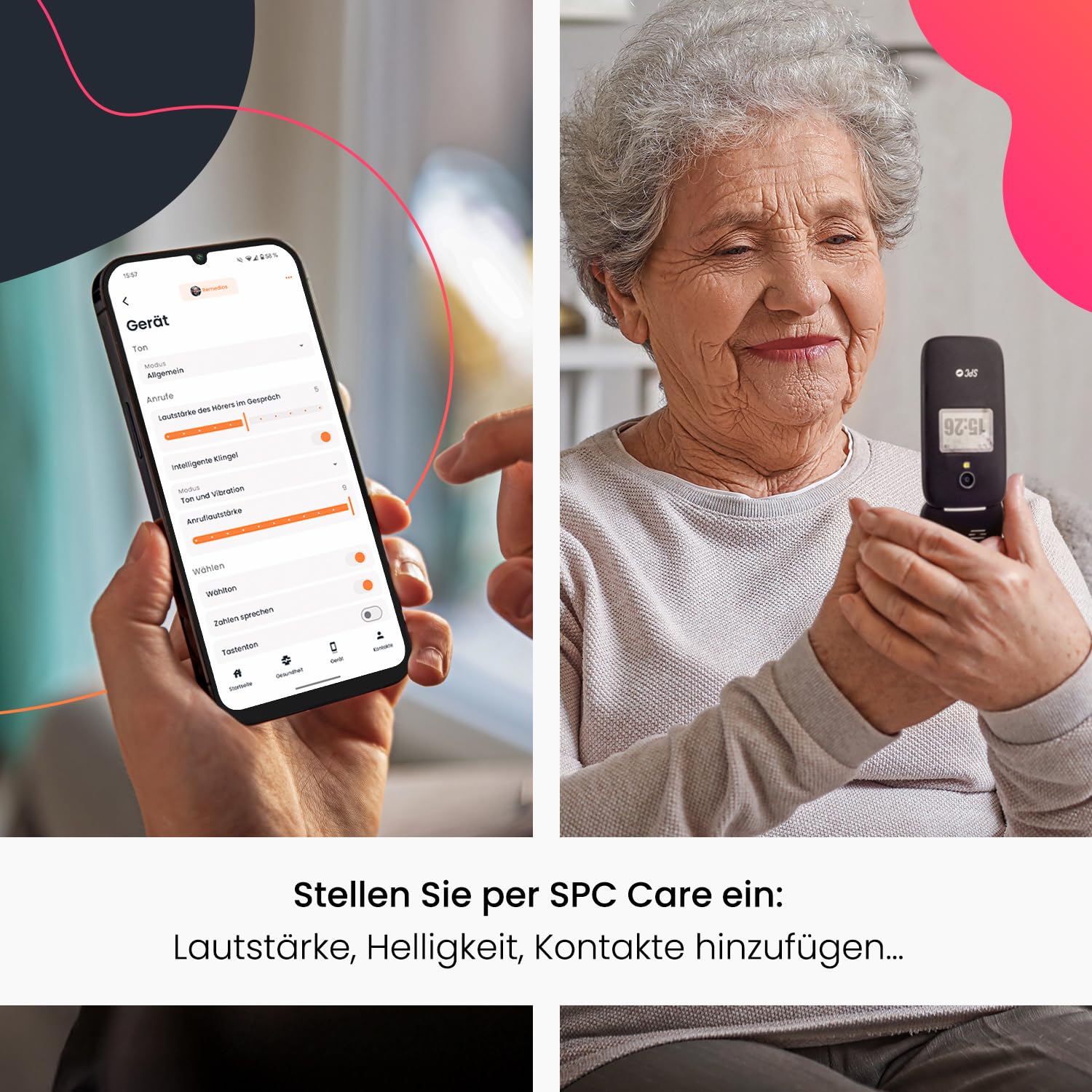 SPC Polaris - 4G Seniorenhandy mit großen Tasten und Notruftaste | Kompatibel mit App für Fernzugriff SPC Care (iOS & Android), GPS-Tracking und Sicherheitswarnungen | Schwarz