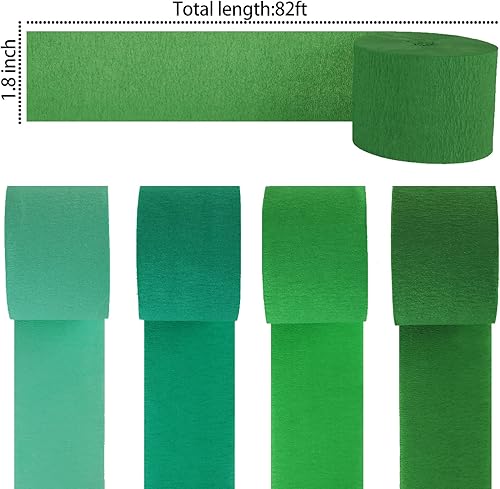Miniatura 2 de Serpentinas de papel crepé para fiesta del día de San Patricio, 8 rollos de serpentina verde para varias decoraciones de cumpleaños, bodas,