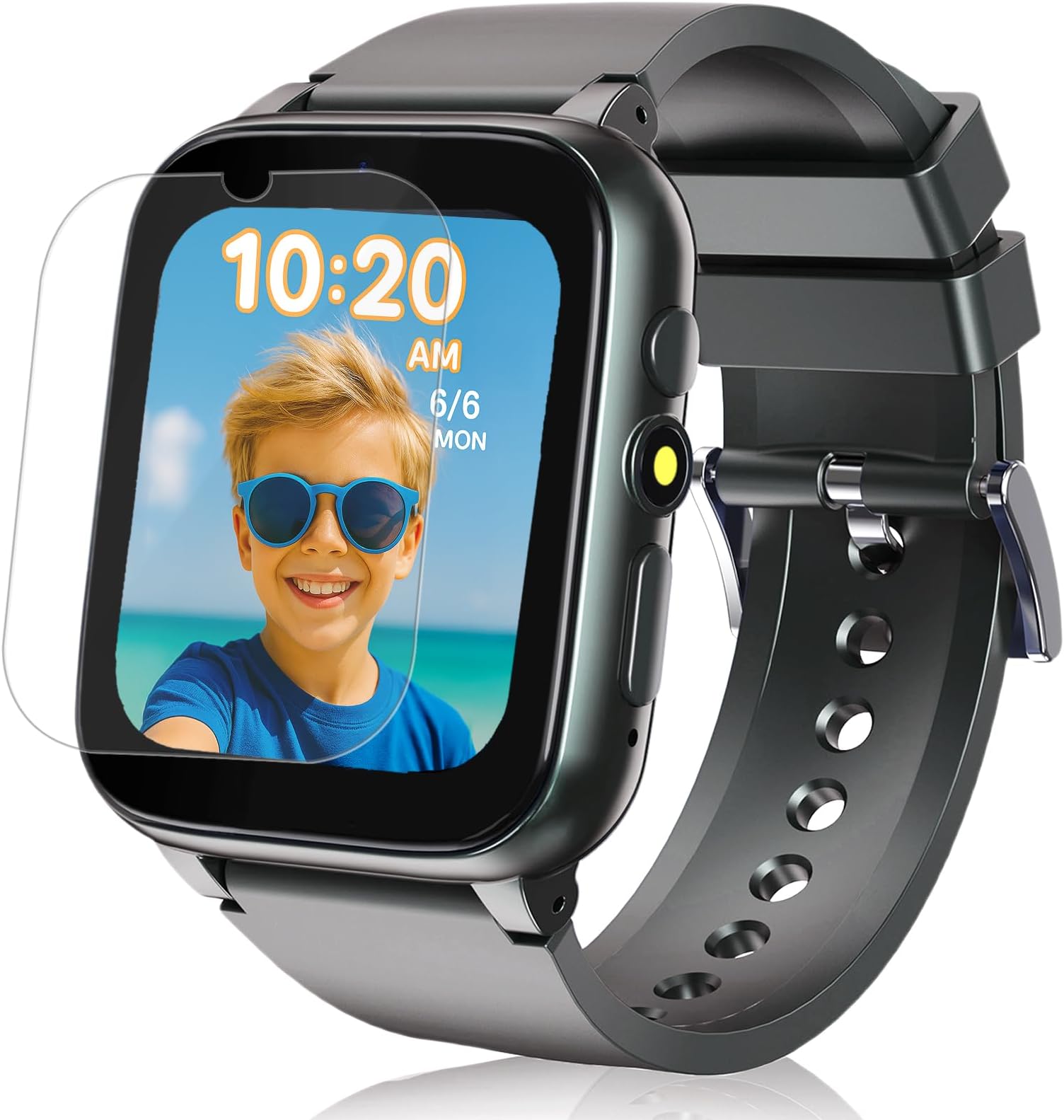 iCHOMKE Kids Smart Watch for Girls Boys Age 4-10, 26 Games, HD Touch Screen, Video Camera, Music Player, Alarm, Educational Toy Gift for Birthday (Black)