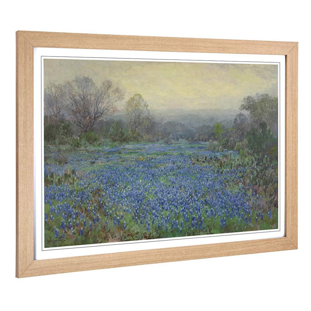 Big Box Art Framed Print of Julian Onderdonk Hillside of Bluebonnets Design | Wall Art Picture | Home Decor for Kitchen, Living Room, Bedroom, Hallway, Oak, A2 / 24.5x18 Inch / 62x45cm